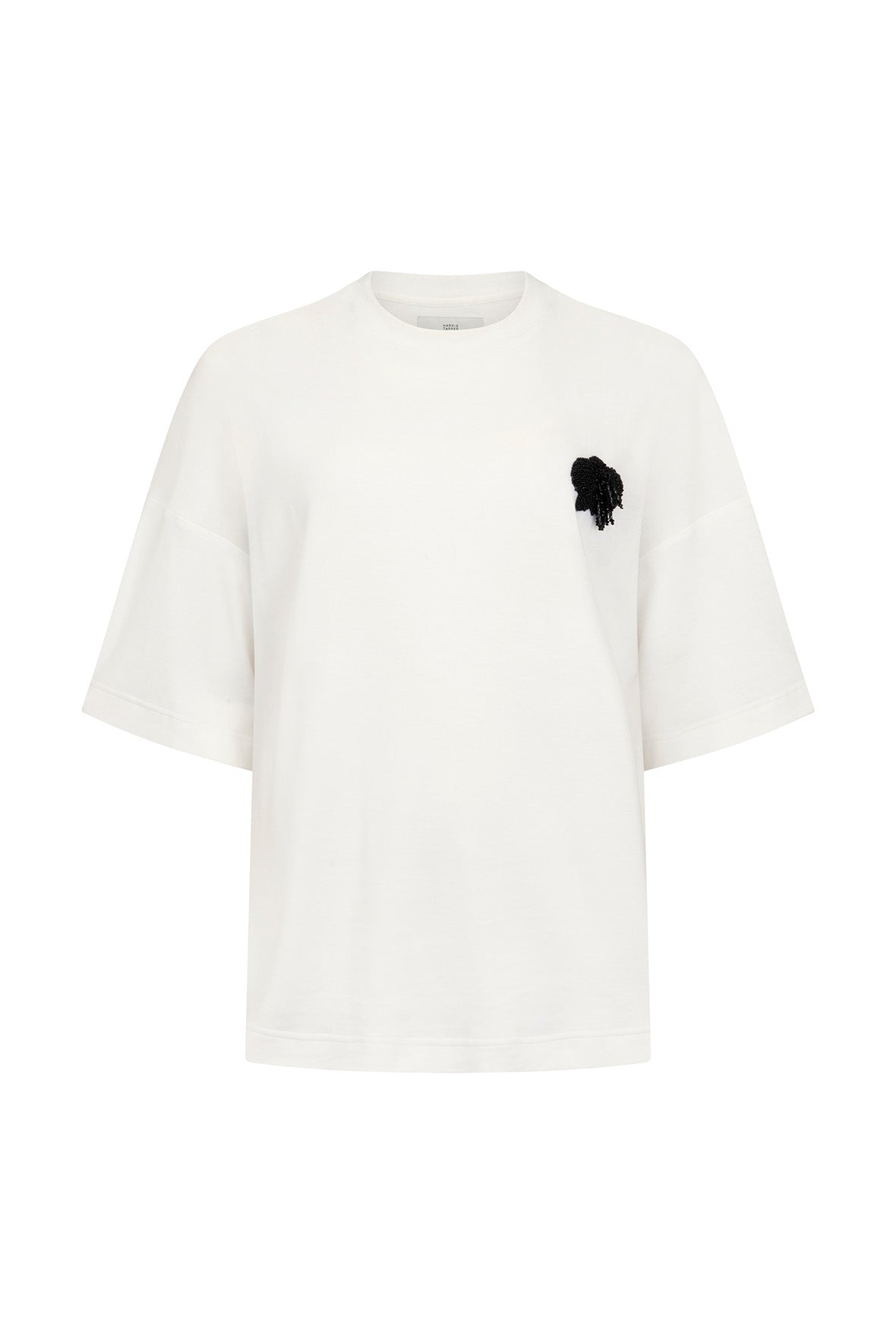 Harris Tapper Beaded Orchid T-Shirt // White