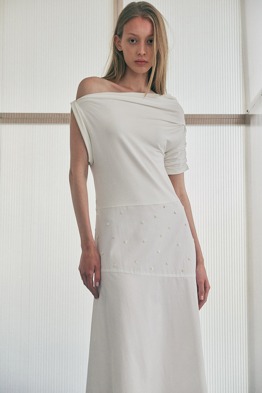 Muse Bela Tiered Dress // White