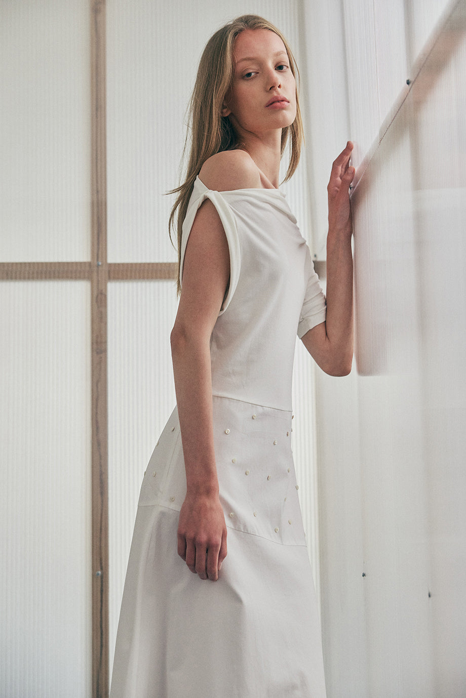 Muse Bela Tiered Dress // White