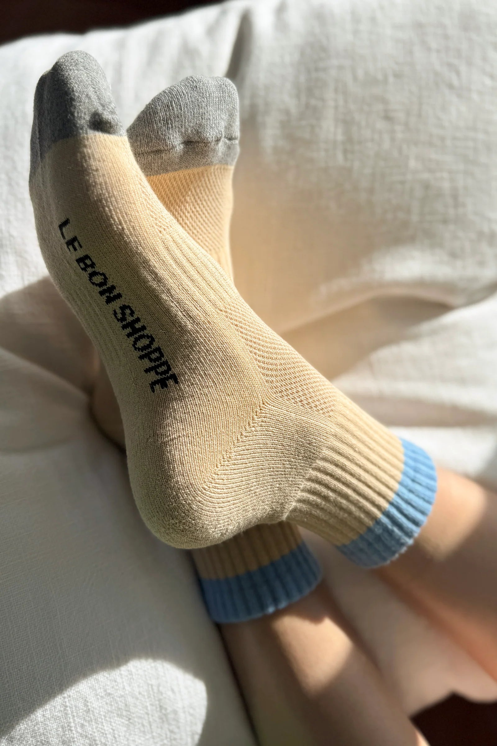 Le Bon Shoppe Girlfriend Socks Colour Block // Yellow, Blue