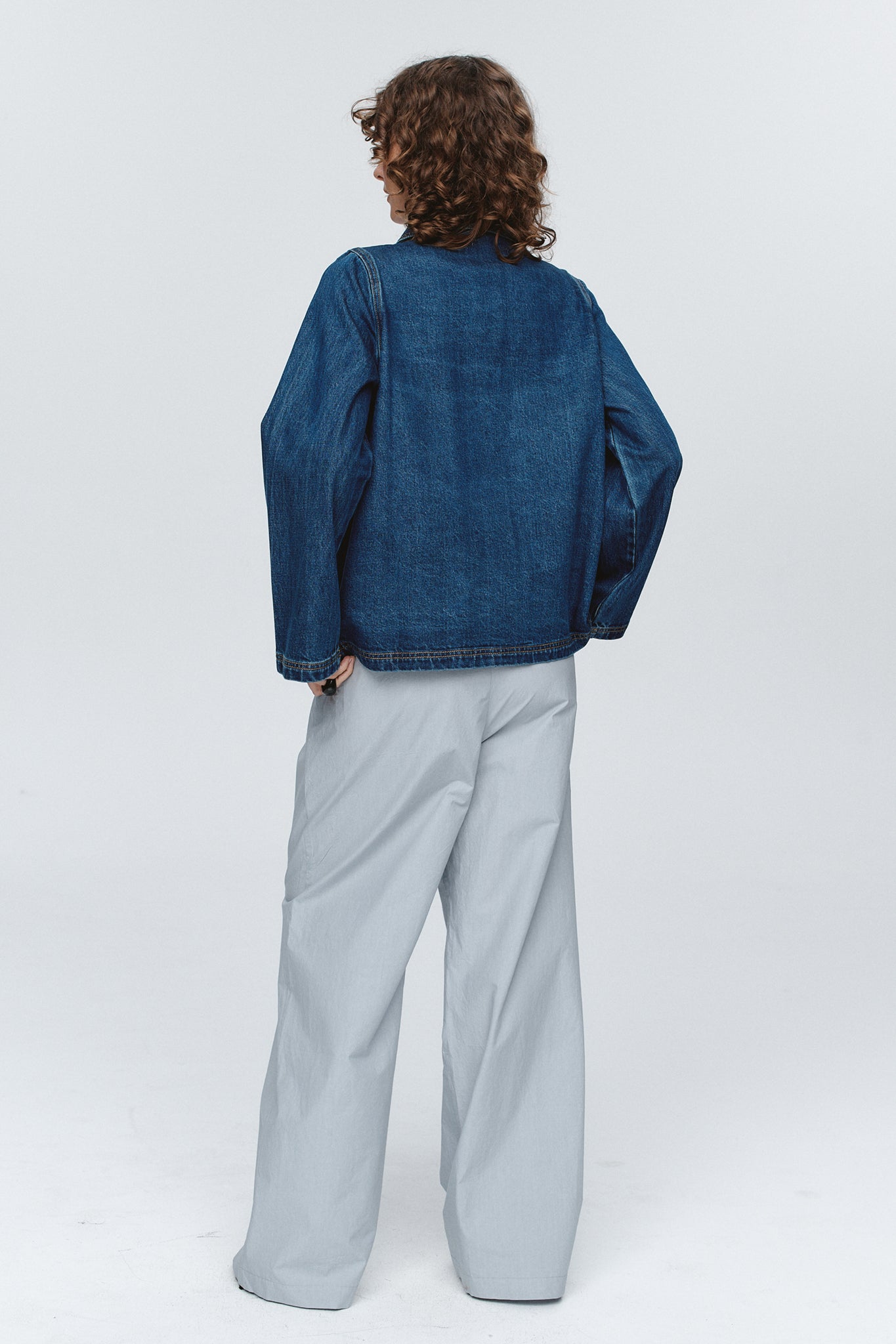 Marle Cropped Pea Jacket // Washed Indigo