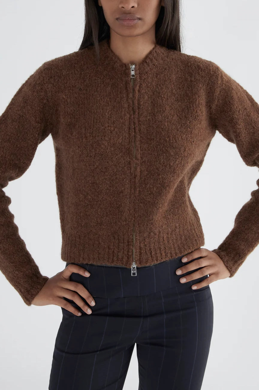 Paloma Wool Hasta Luego Zip Knit // Brown