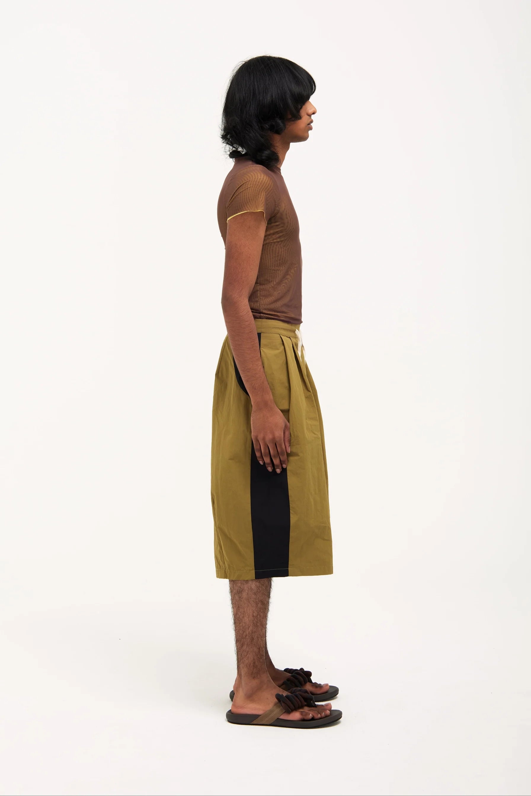 Verner Contrast Shorts // Black w. Khaki