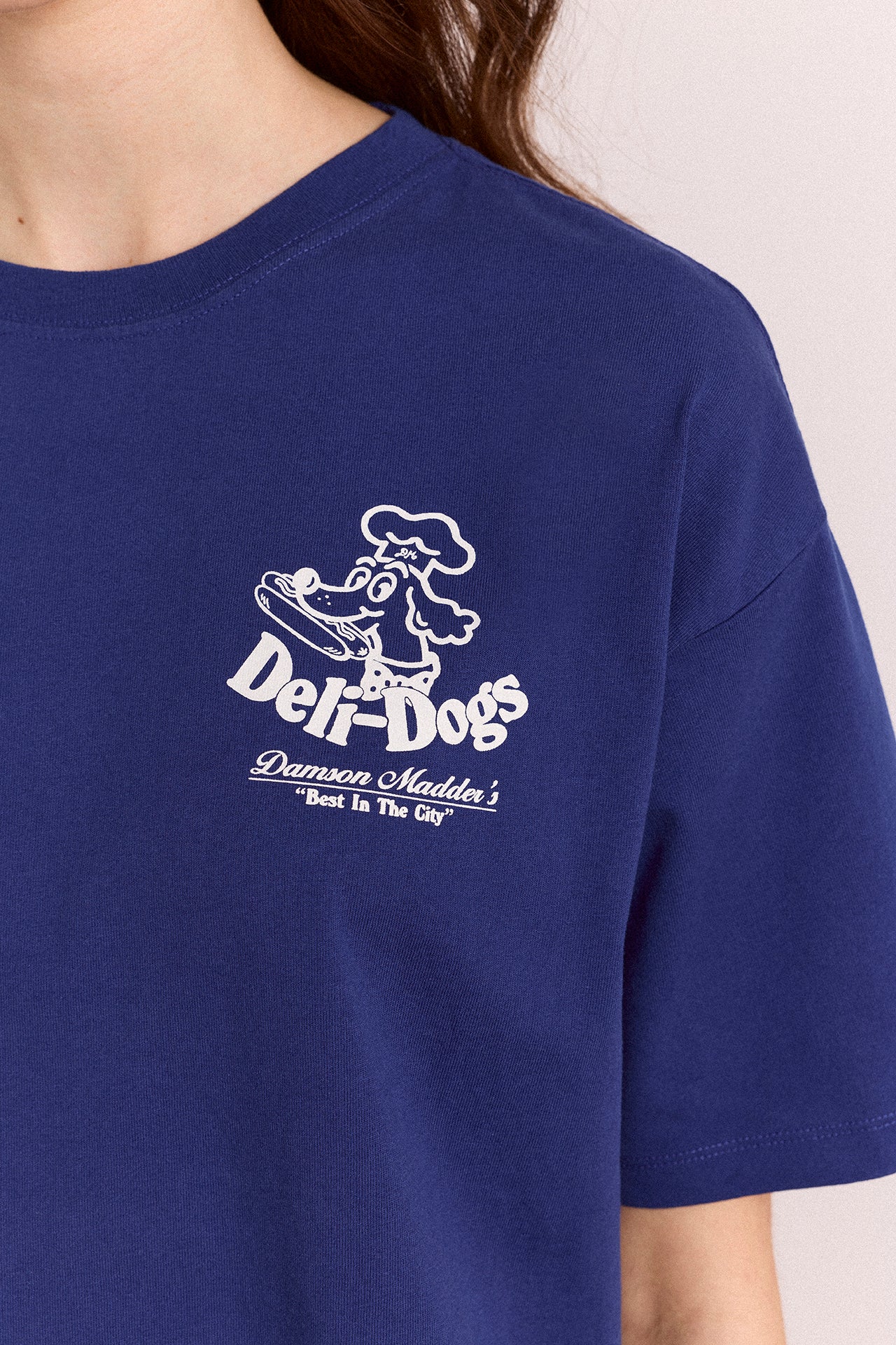 Damson Madder Deli Dog Tee // Blue