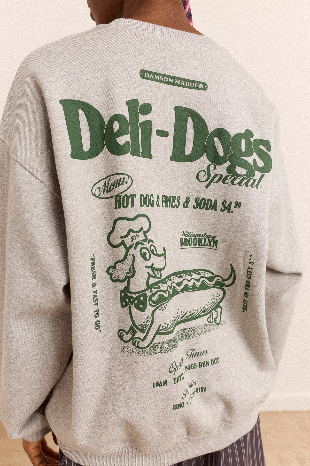 Damson Madder Deli Dog Sweat // Grey