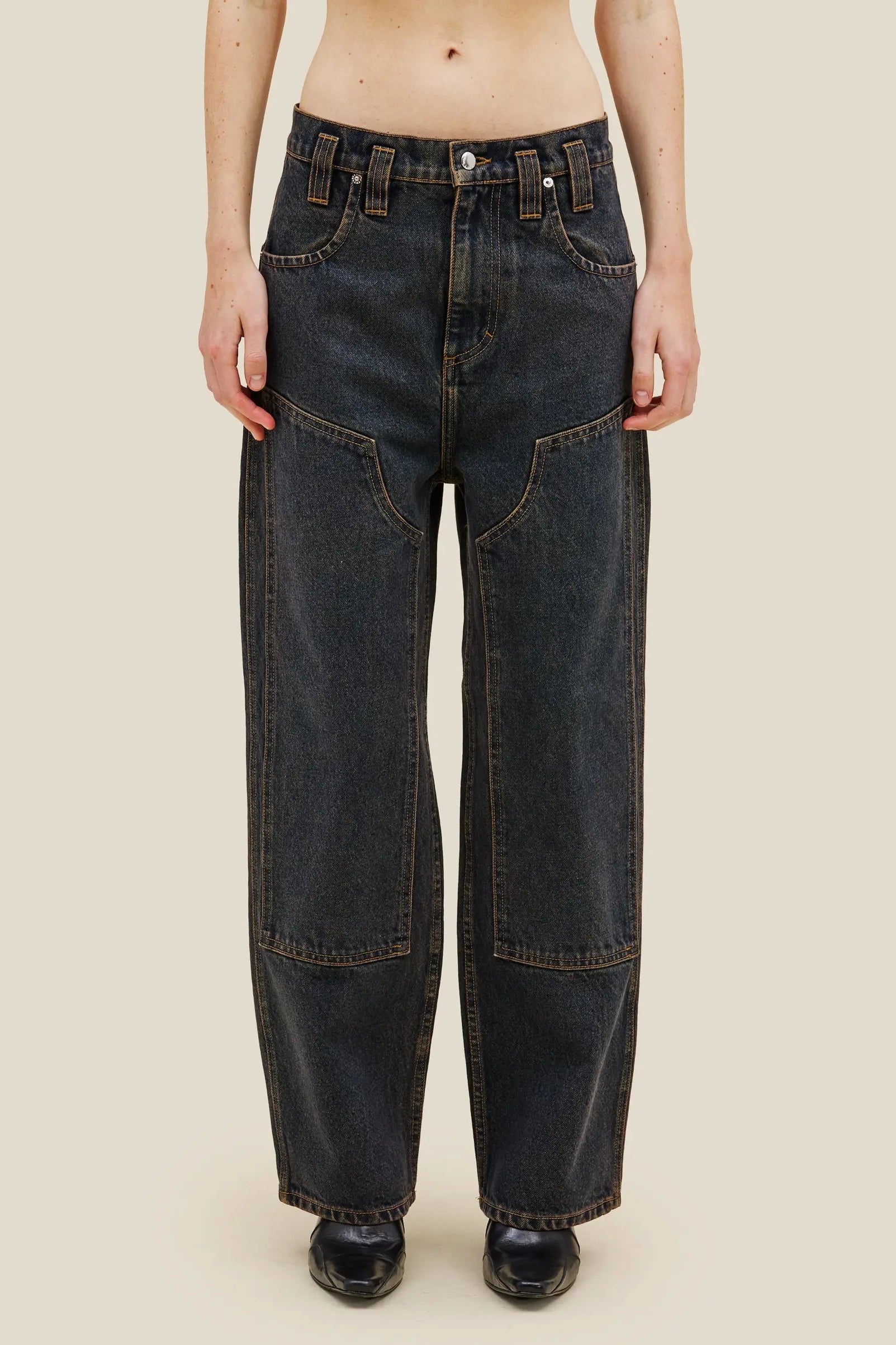 Eckhaus Latta Double Knee Baggy Jean // Valencia