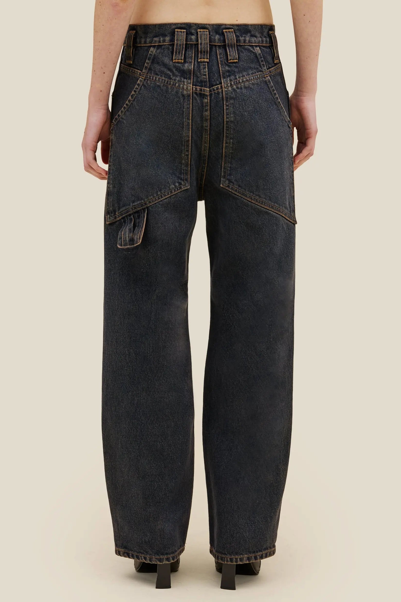Eckhaus Latta Double Knee Baggy Jean // Valencia