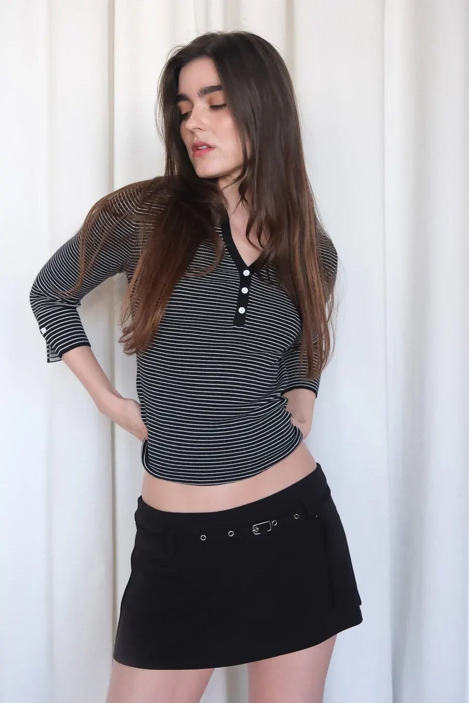 Geel Aria Belted Skirt // Black