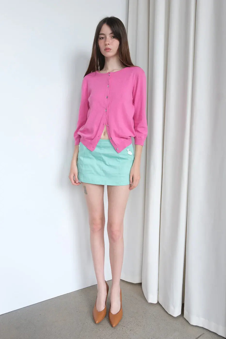 Geel Olivia Cardigan // Magenta