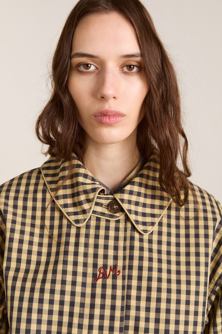 Damson Madder Myrtle Trench // Navy Gingham