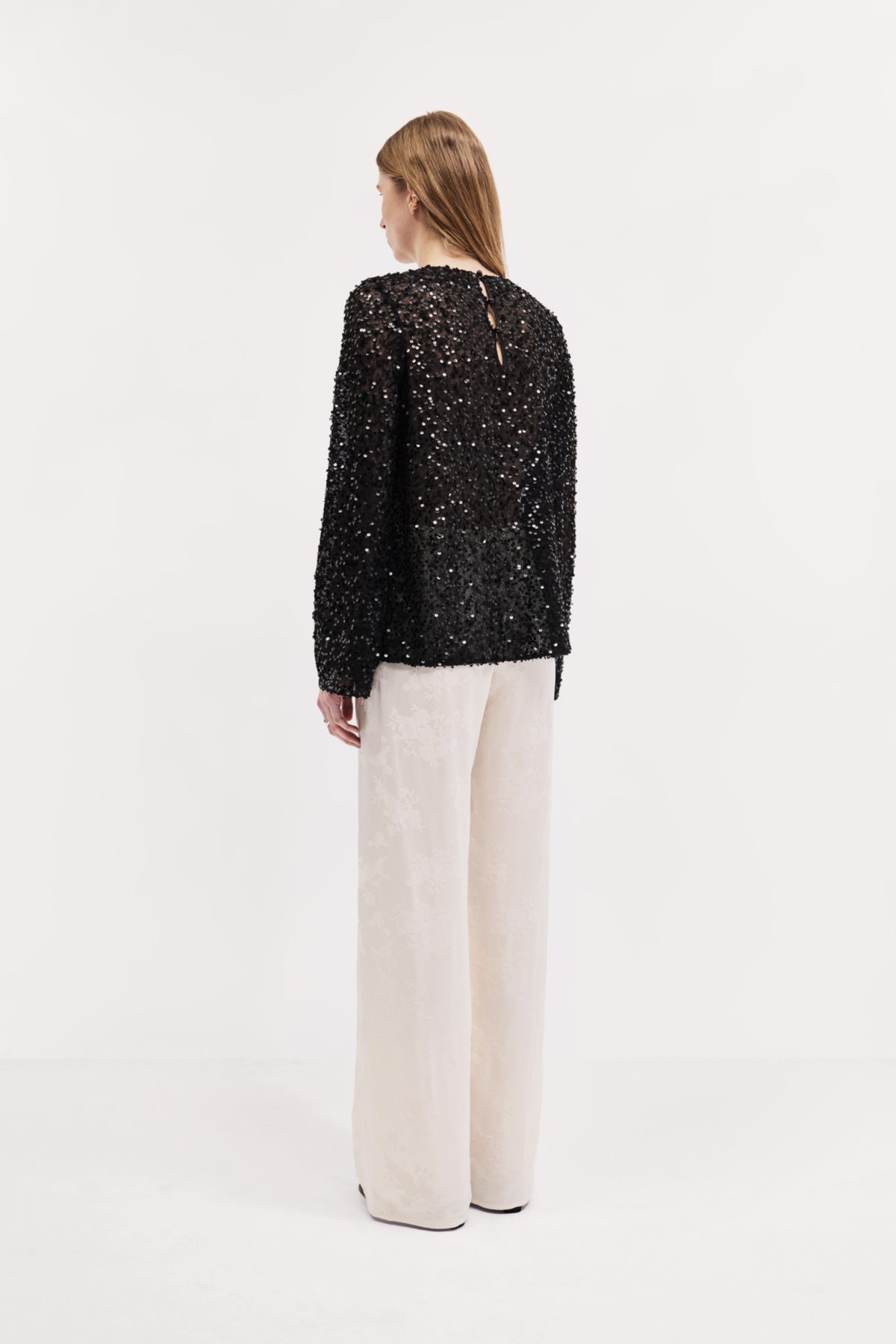 Harris Tapper Eva Top // Black Sequin Knit