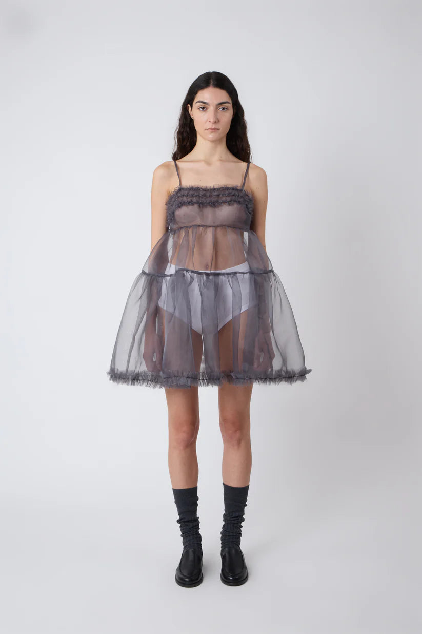 Catheclisma Eloise Organza Dress // Grey