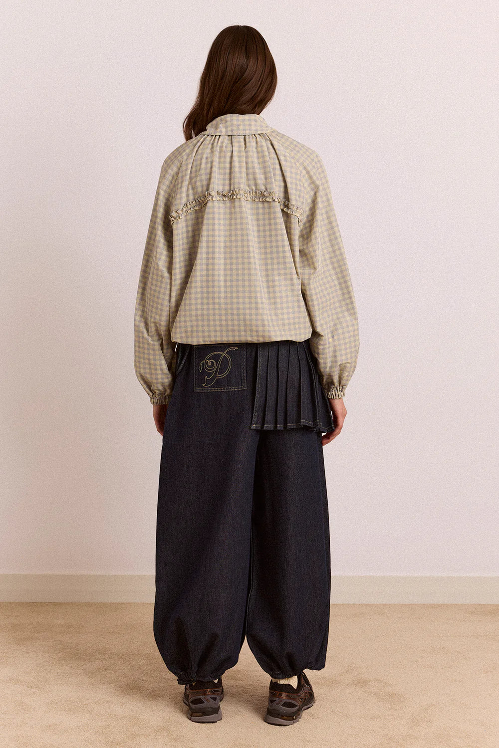 Damson Madder Lailah Lightweight Bomber // Oyster Gingham
