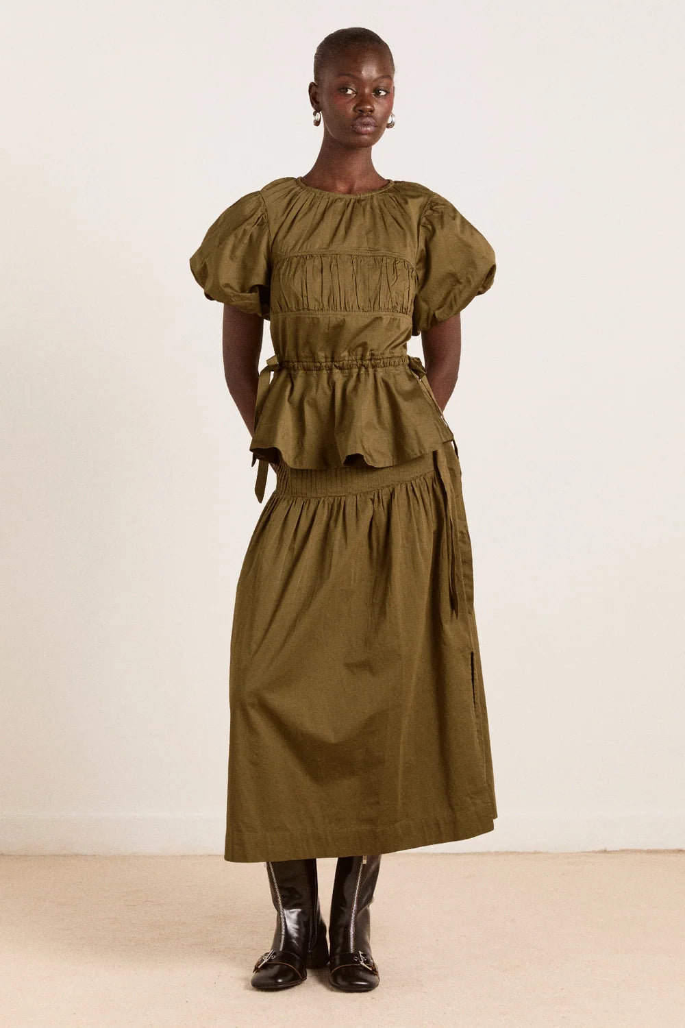 Damson Madder Josie Midi Skirt // Olive