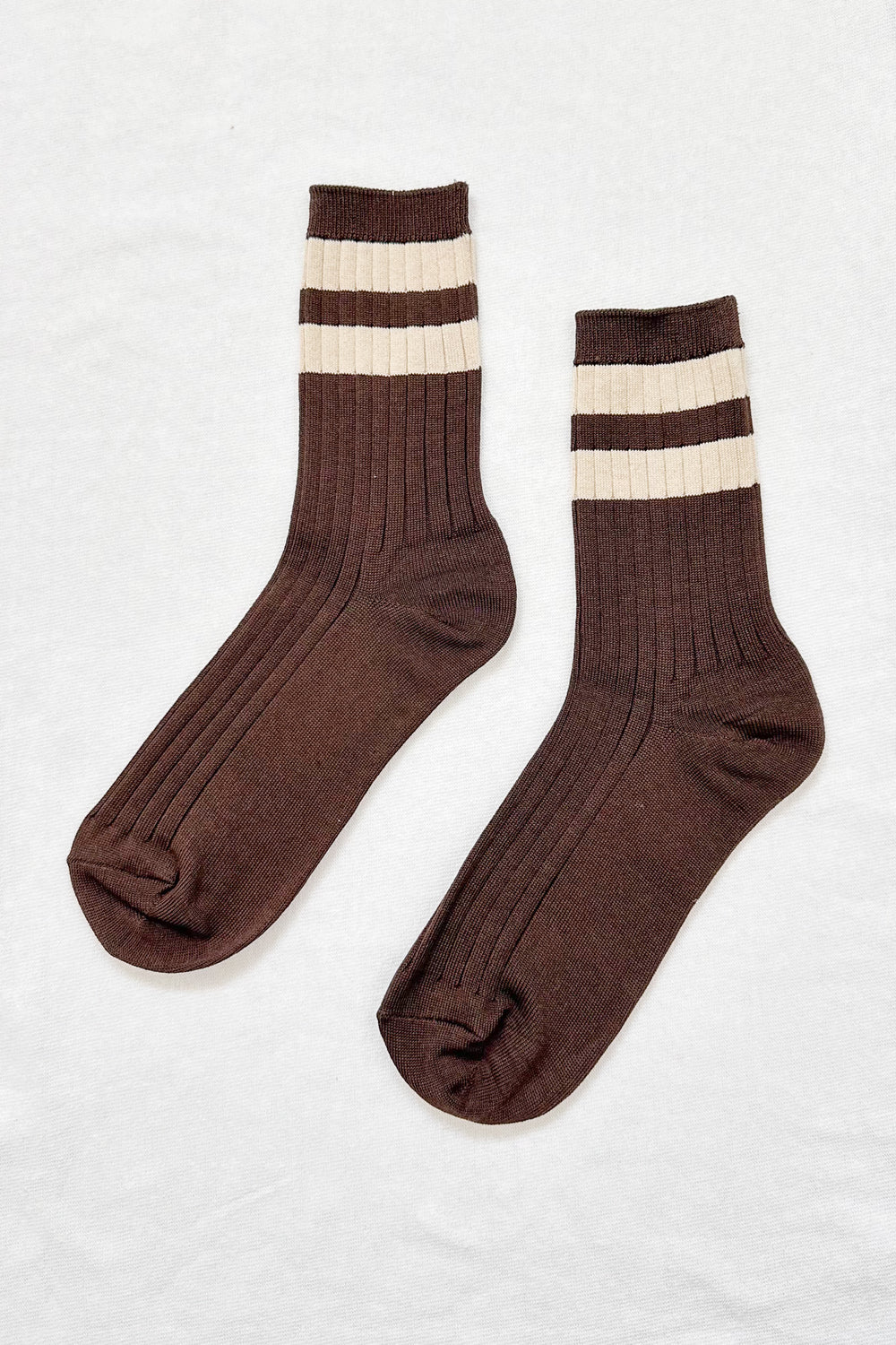 Le Bon Shoppe Her Varsity Socks // Espresso