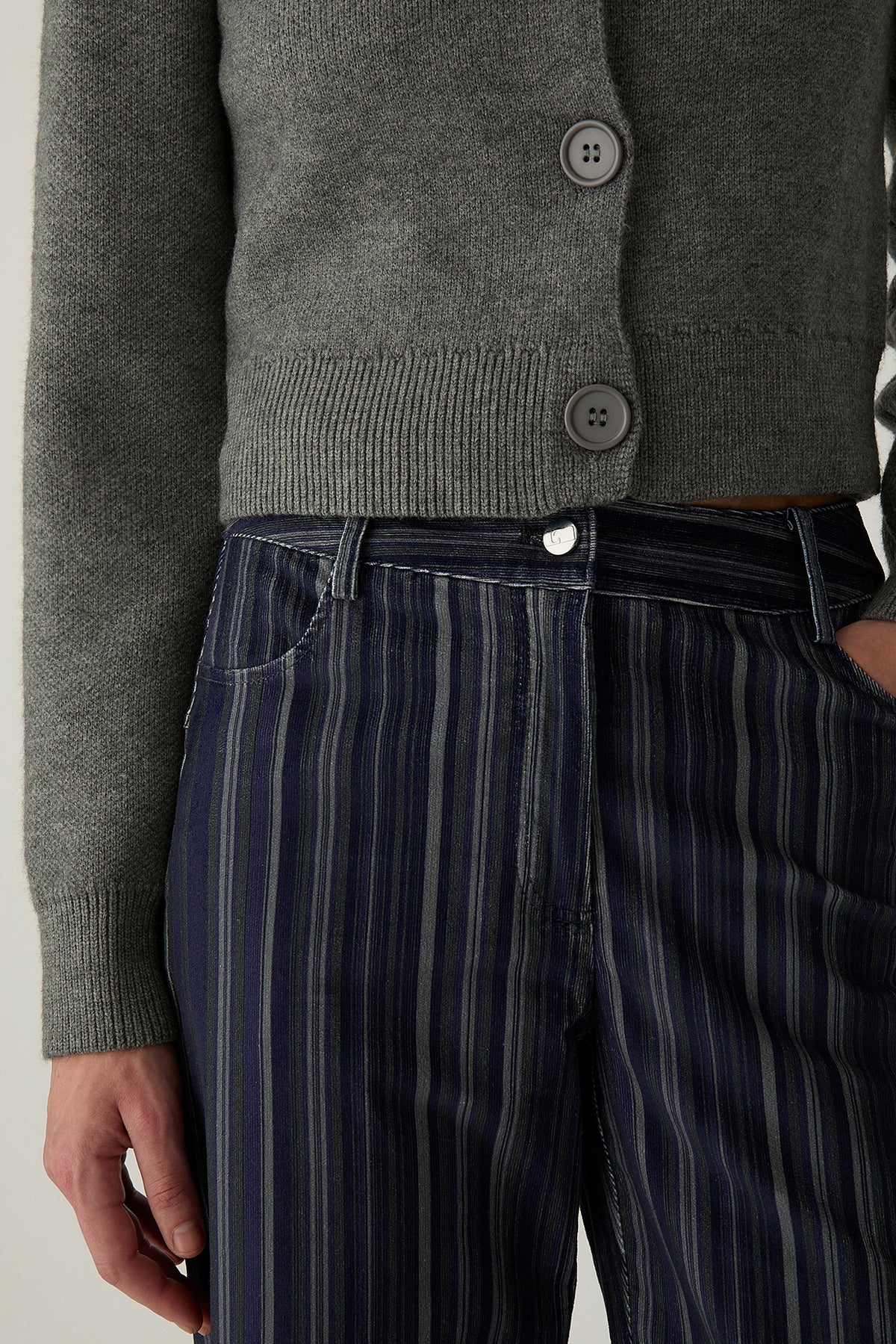 Laagam Holly Corduroy Pants // Blue Striped