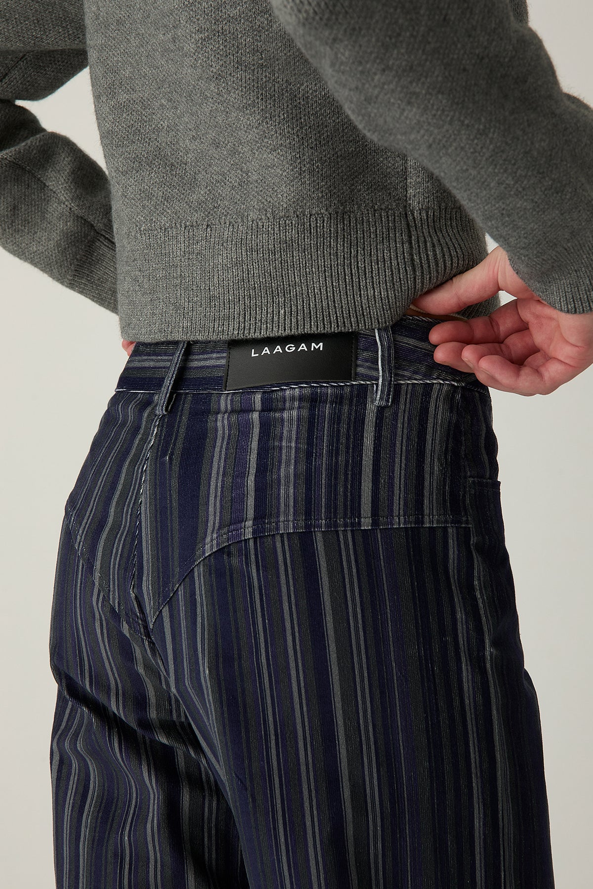 Laagam Holly Corduroy Pants // Blue Striped