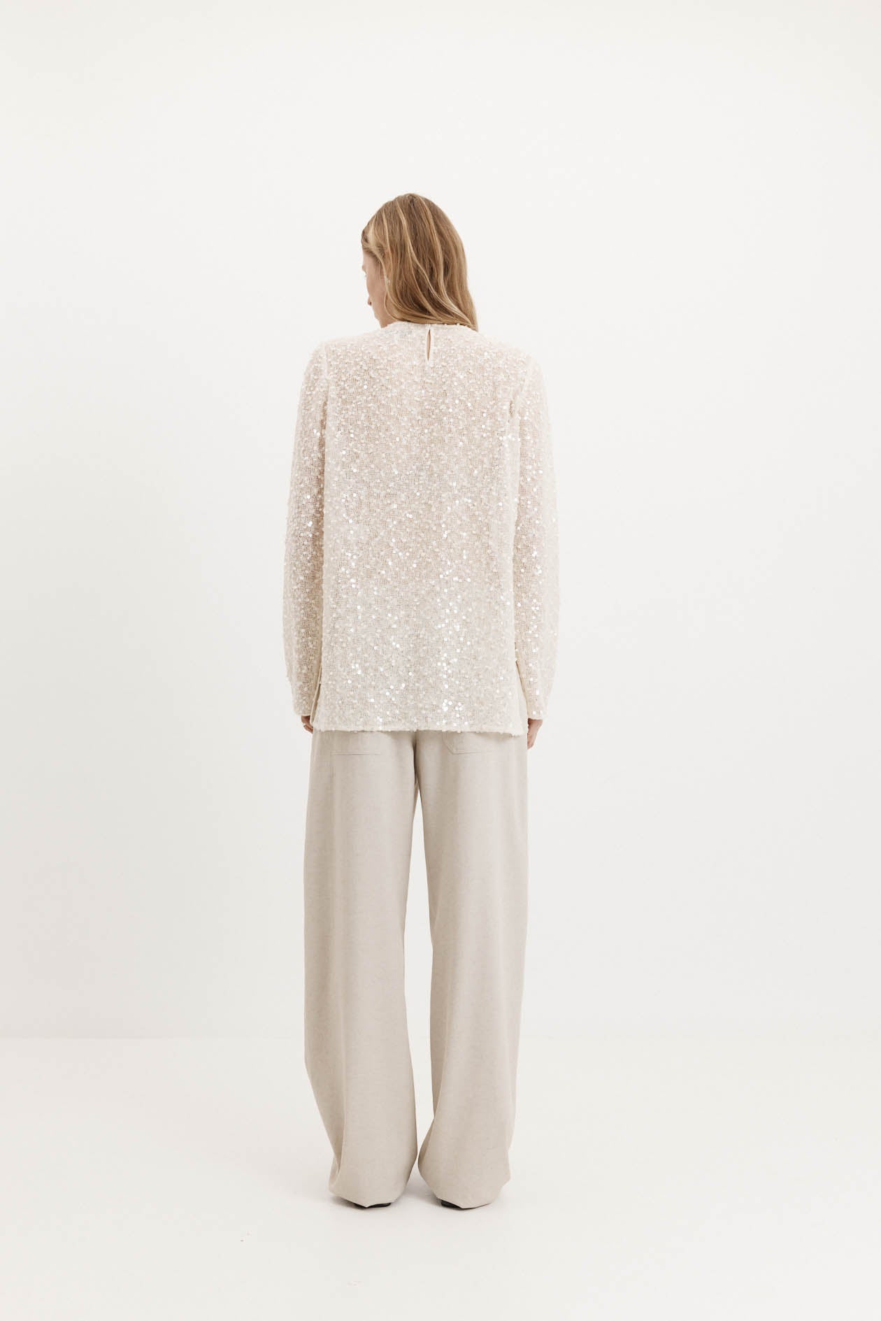 Harris Tapper Eva Top // Cream Sequin Knit