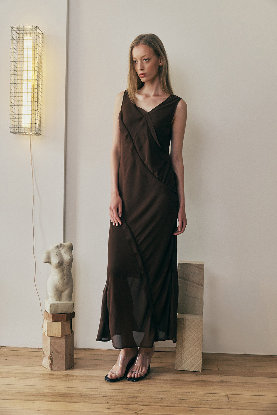 Muse Halo Dress // Brown