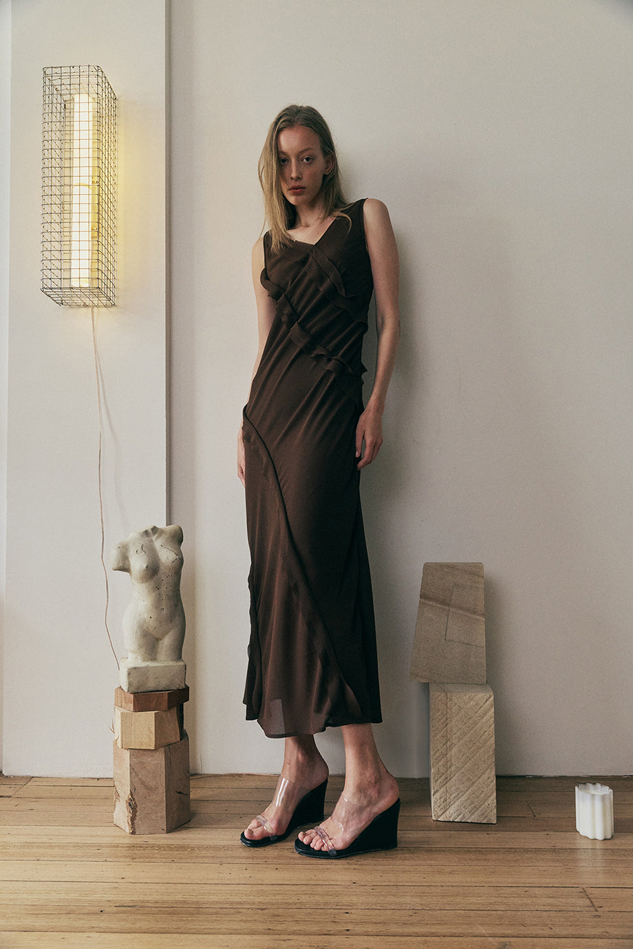 Muse Halo Dress // Brown