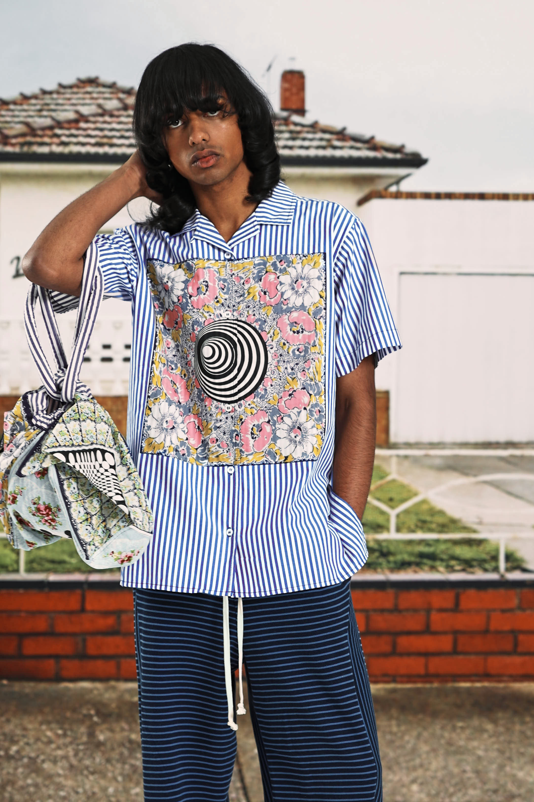 Verner Handkerchief Bag // Blue x Mixed Prints