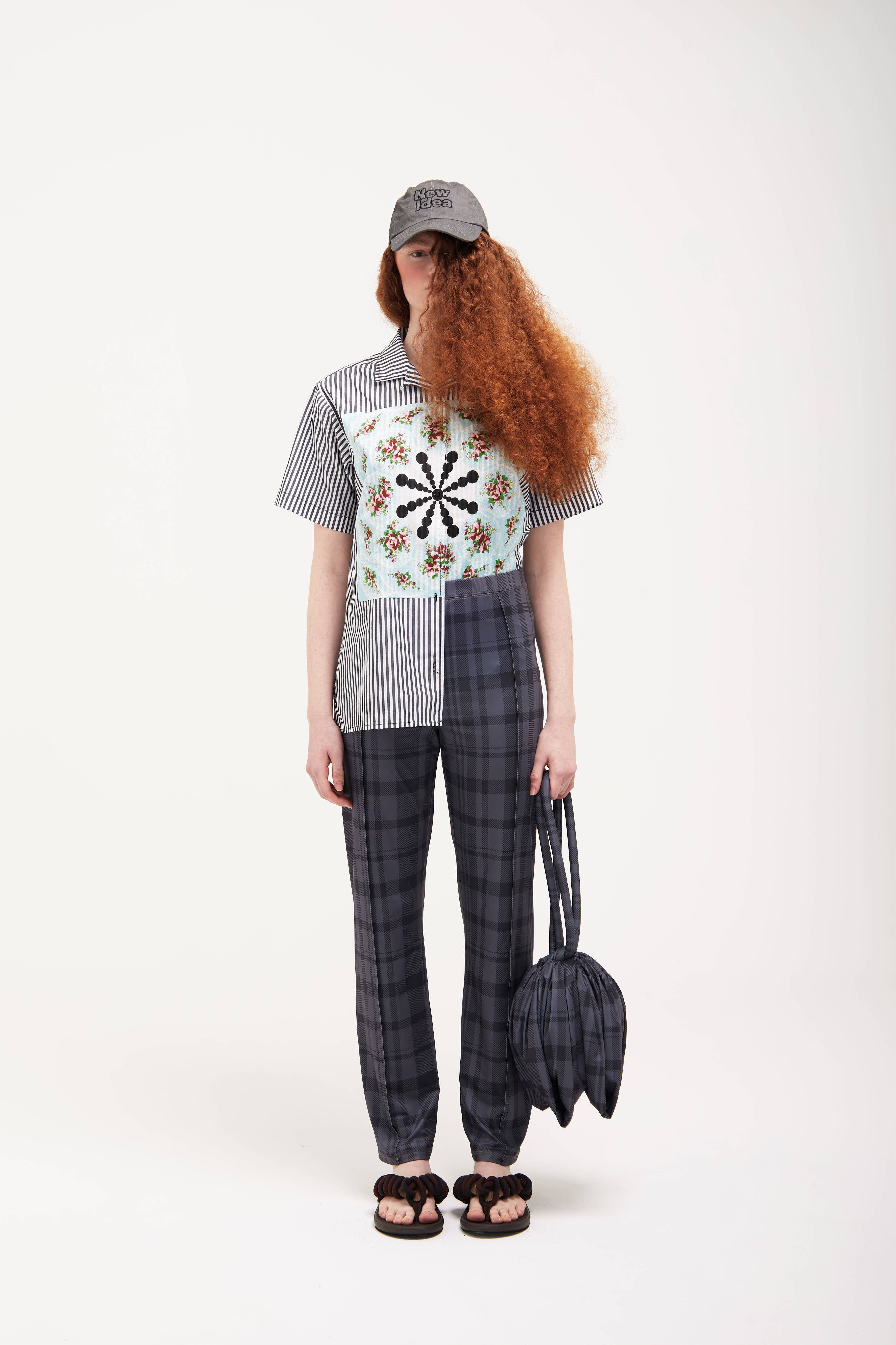 Verner Handkerchief Shirt // Black w Spiral Motif