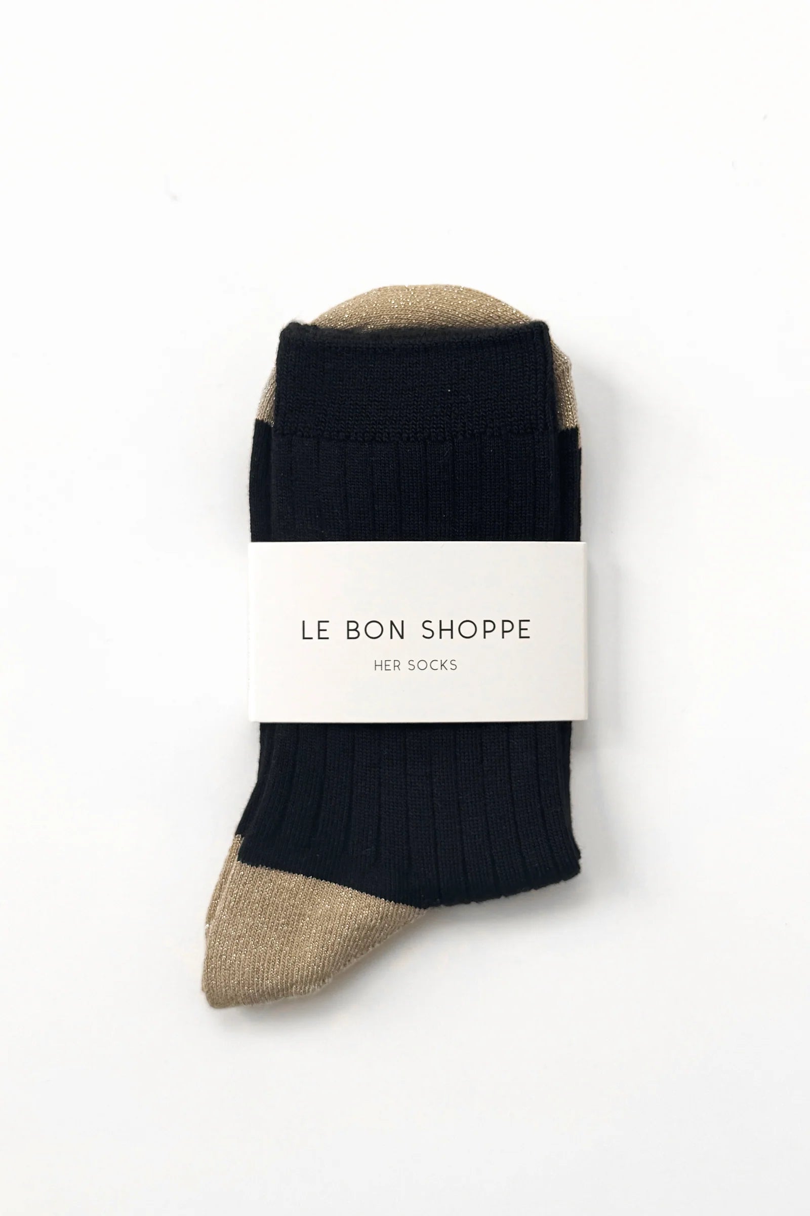 Le Bon Shoppe Her Glow Socks // Black, Gold