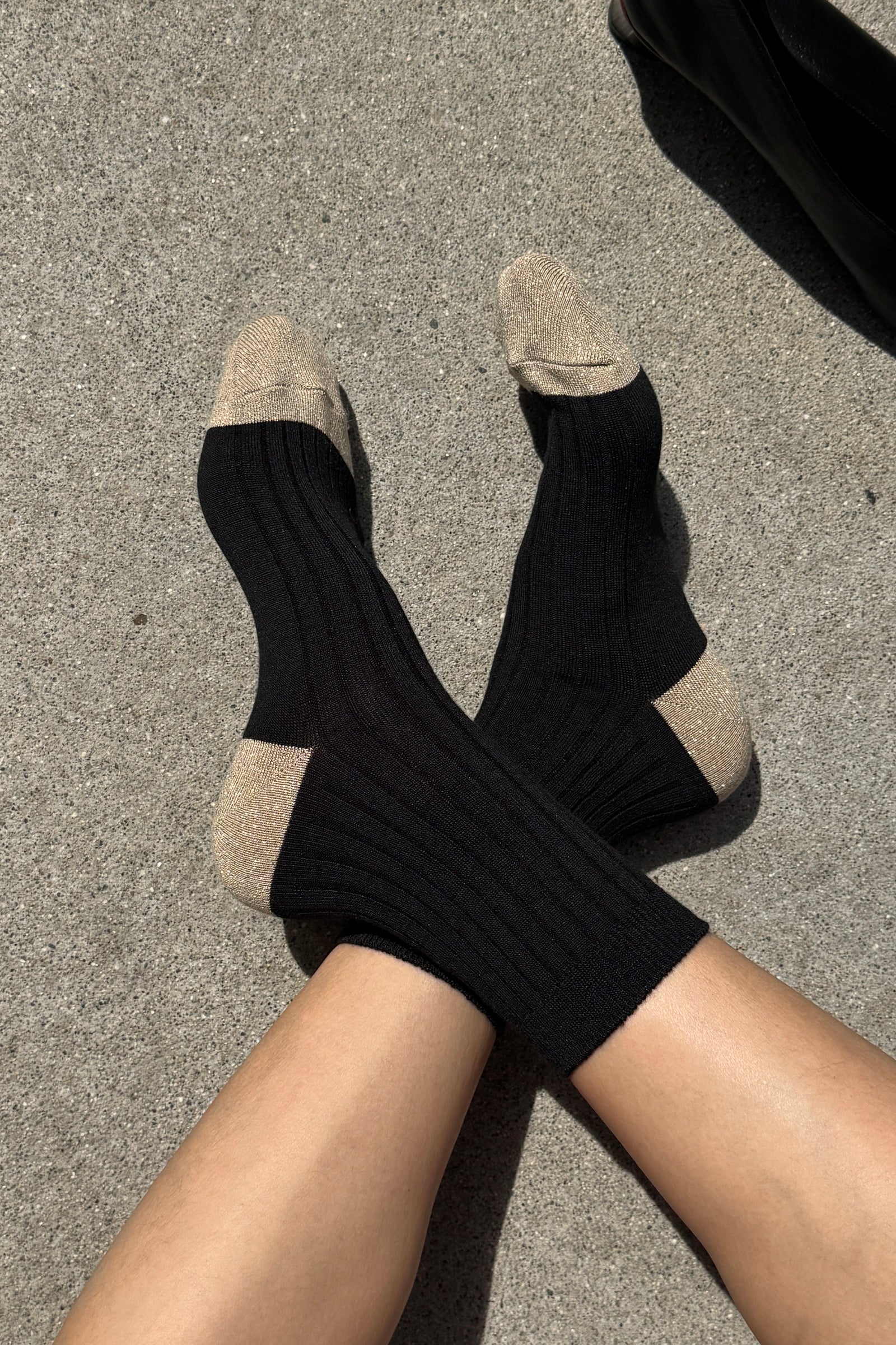 Le Bon Shoppe Her Glow Socks // Black, Gold