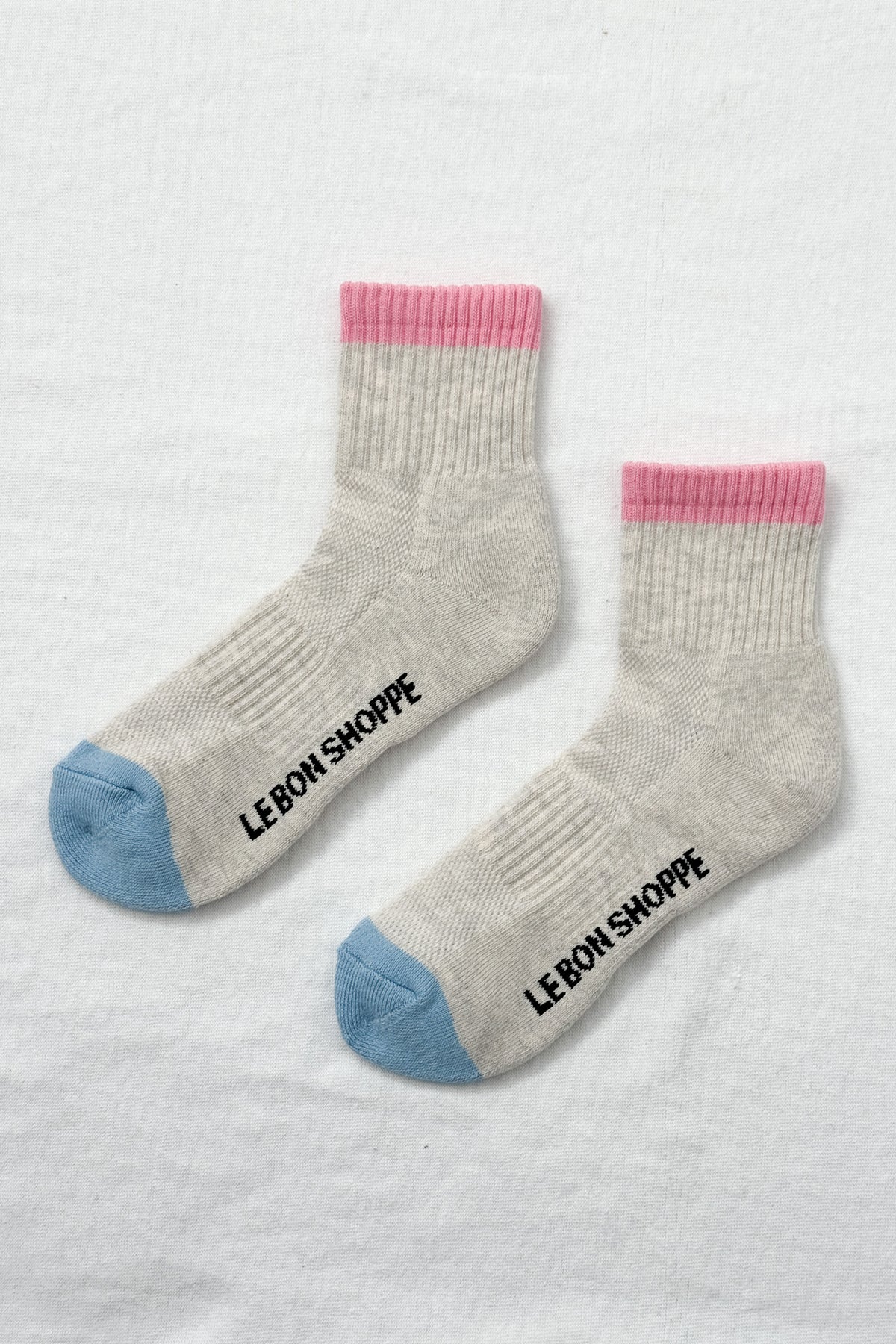Le Bon Shoppe Girlfriend Socks // Grey Pink