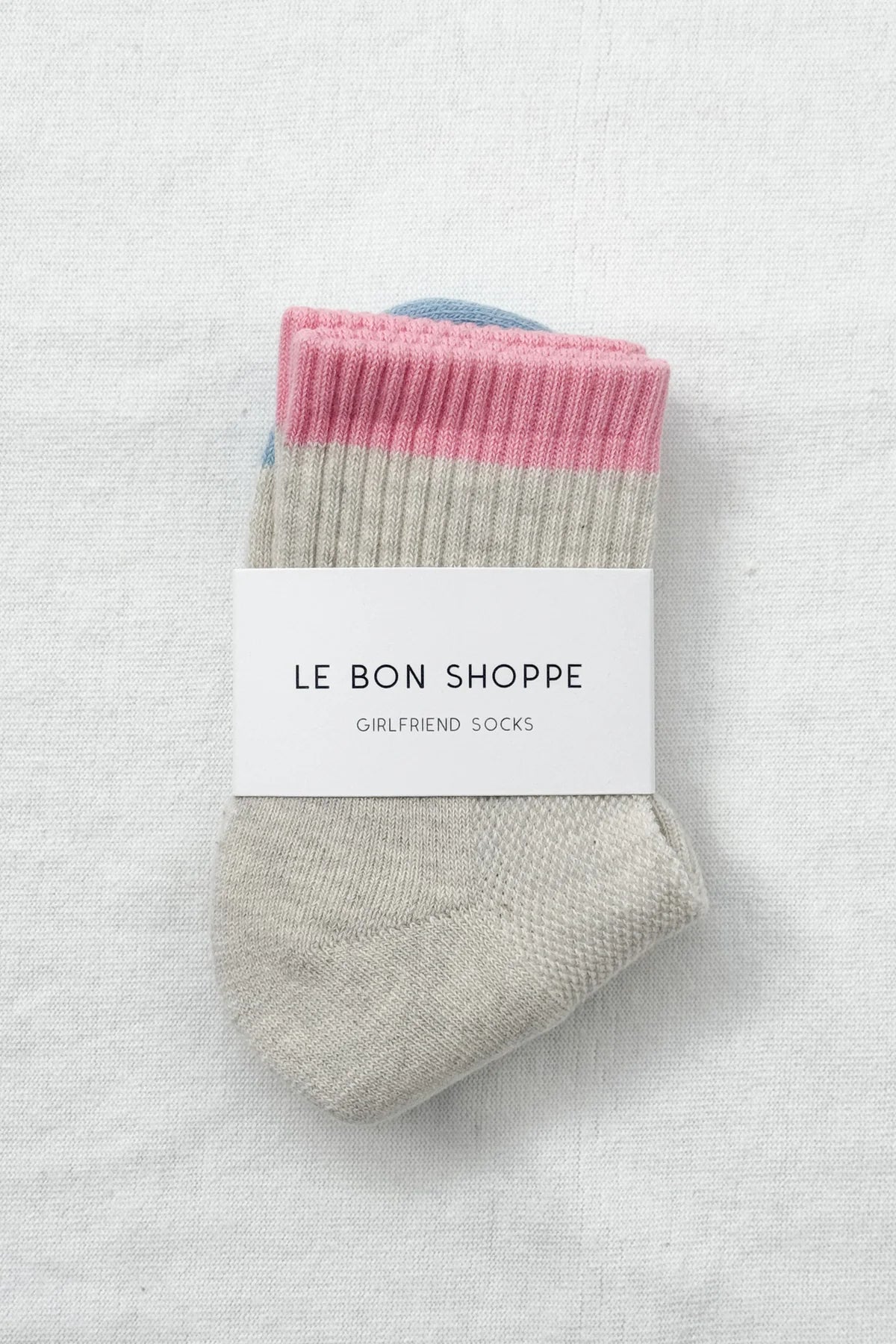 Le Bon Shoppe Girlfriend Socks // Grey Pink