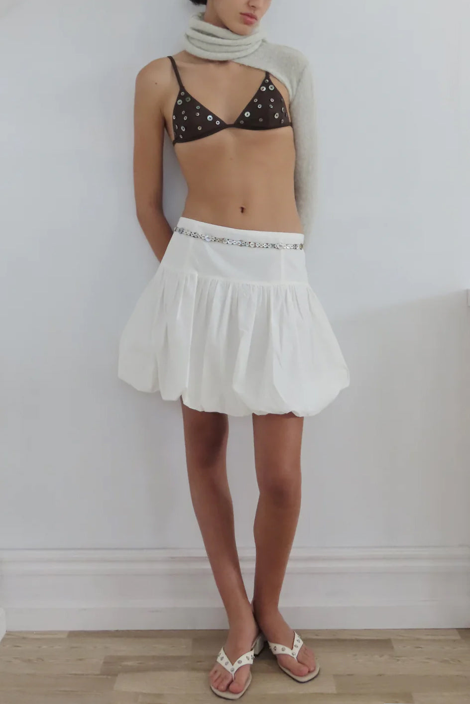 Paloma Wool Mini Globo Skirt // White