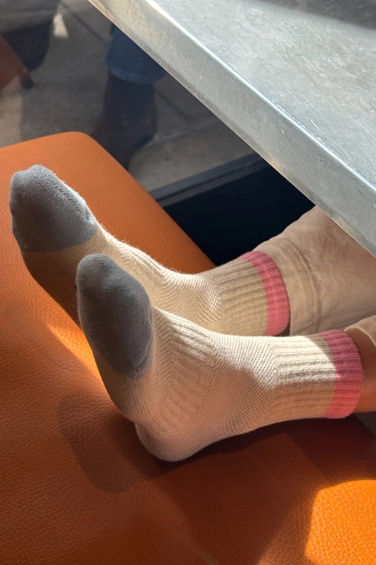 Le Bon Shoppe Girlfriend Socks // Grey Pink