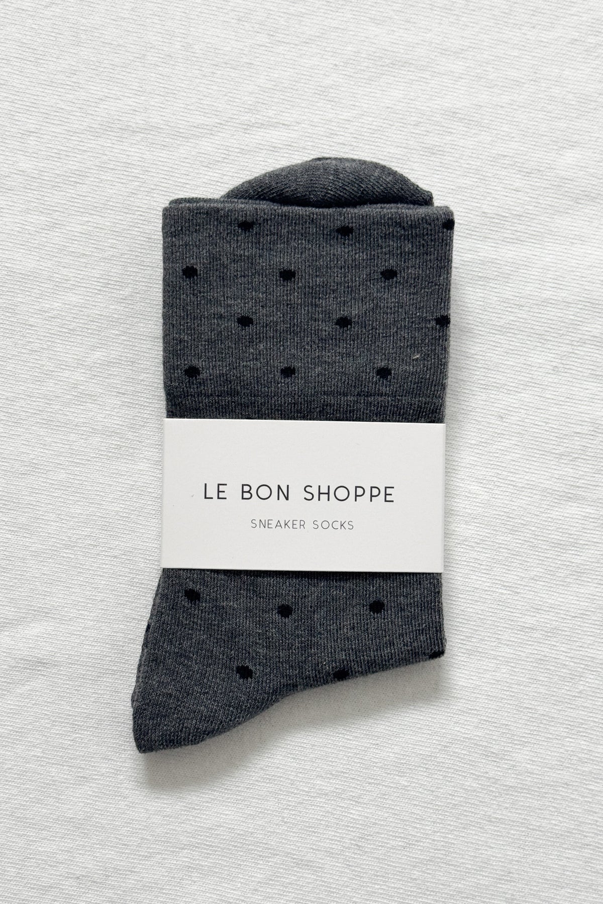 Le Bon Shoppe Sneaker Socks Polka Dot //Charcoal, Black