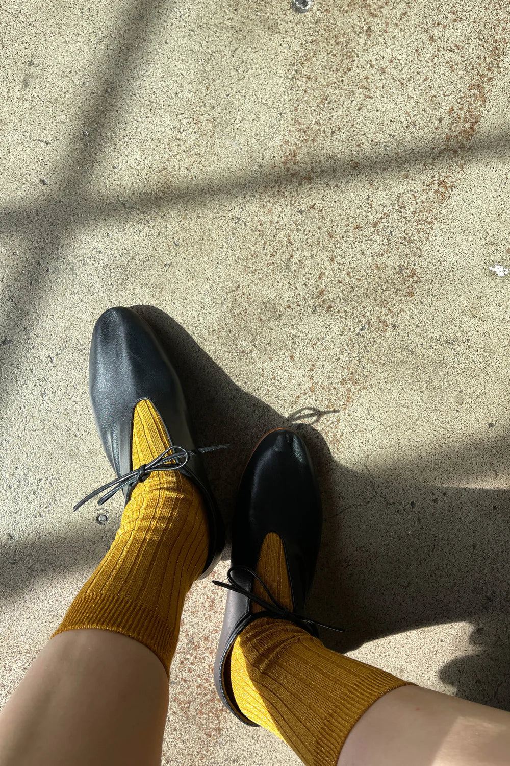 Le Bon Shoppe Her Socks Modal Lurex // Mustard Glitter