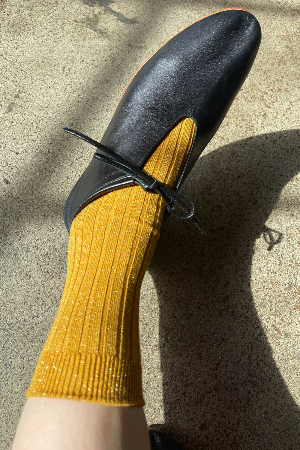 Le Bon Shoppe Her Socks Modal Lurex // Mustard Glitter