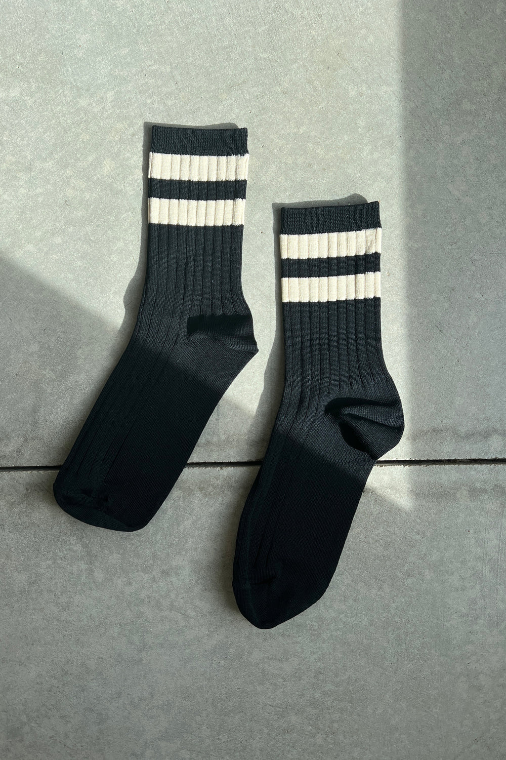 Le Bon Shoppe Her Varsity Socks // Black
