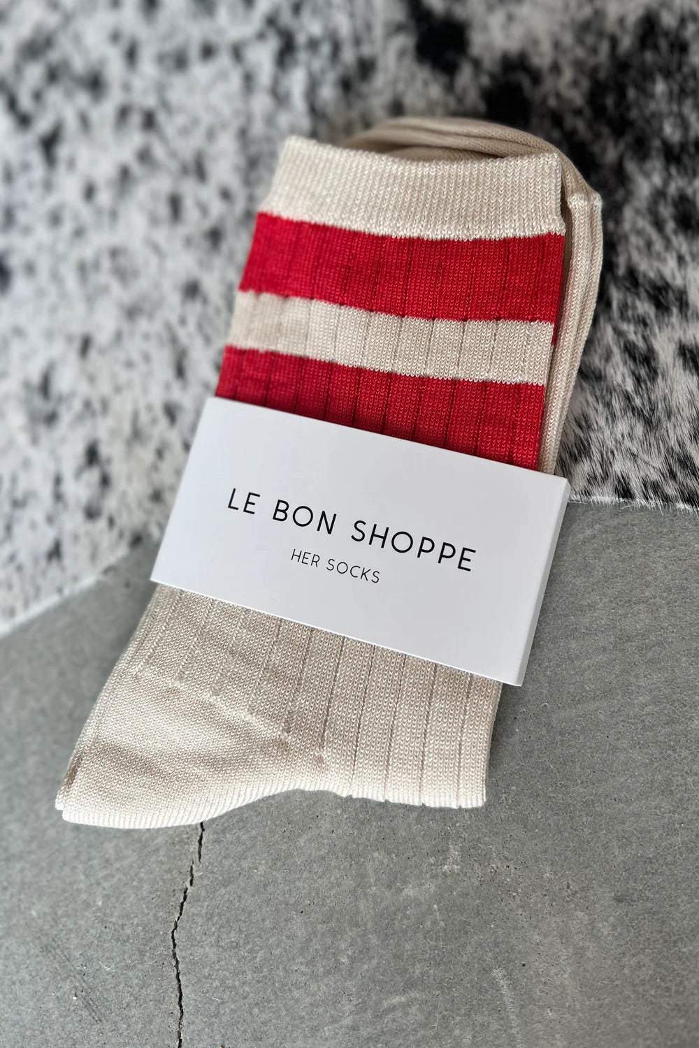 Le Bon Shoppe Her Varsity Socks // Red