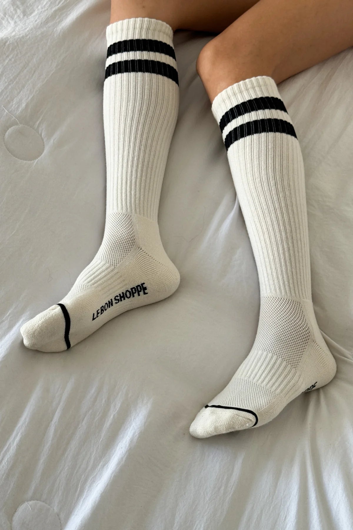 Le Bon Shoppe Knee High Boyfriend Socks // Cream