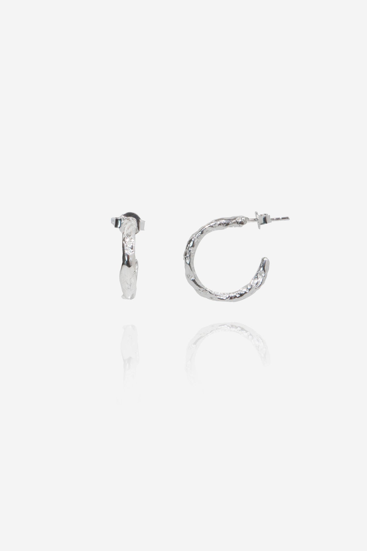 Tilda Small Stoned Hoops // Silver