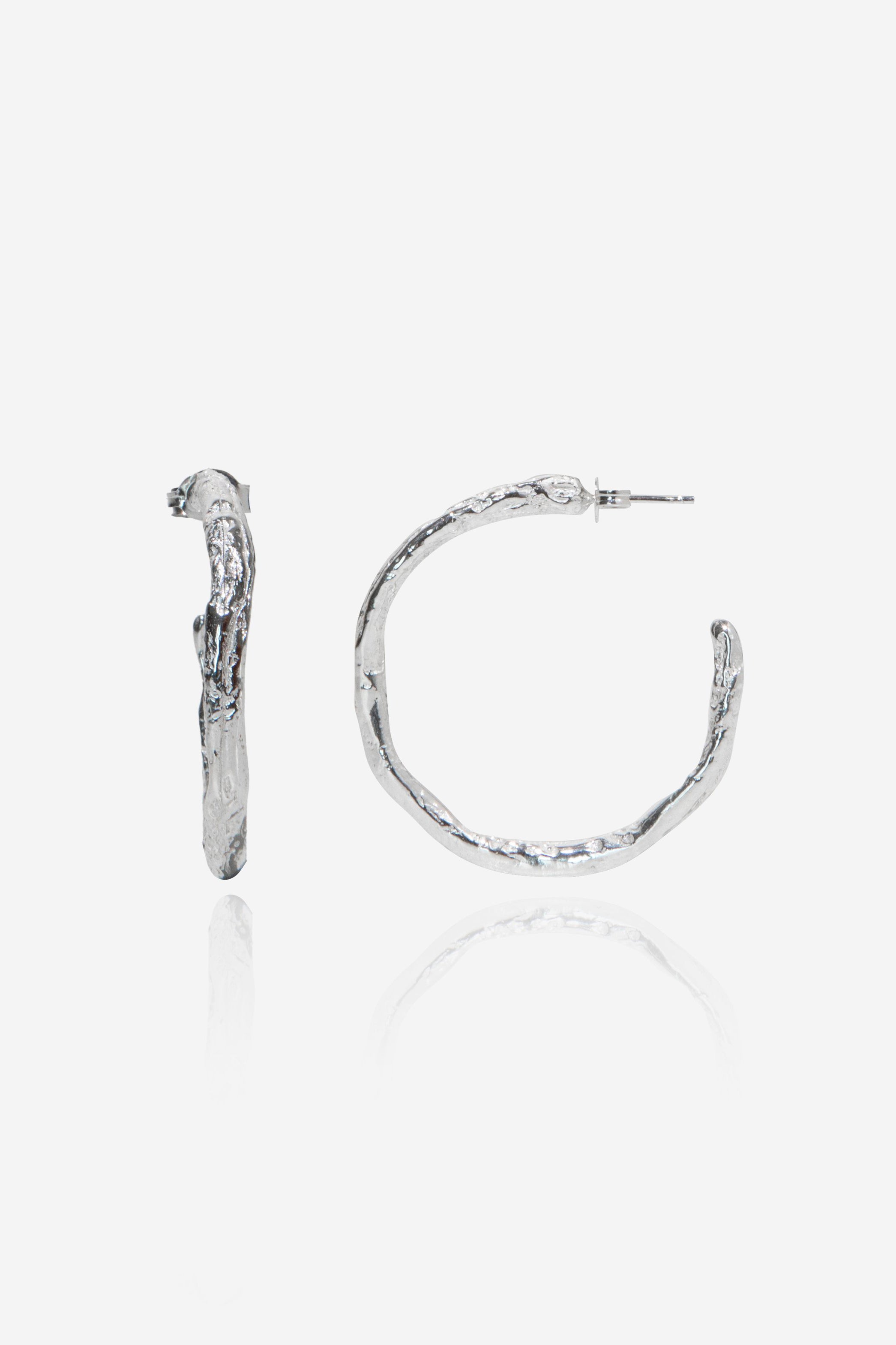 Tilda Large Stoned Hoops // Silver