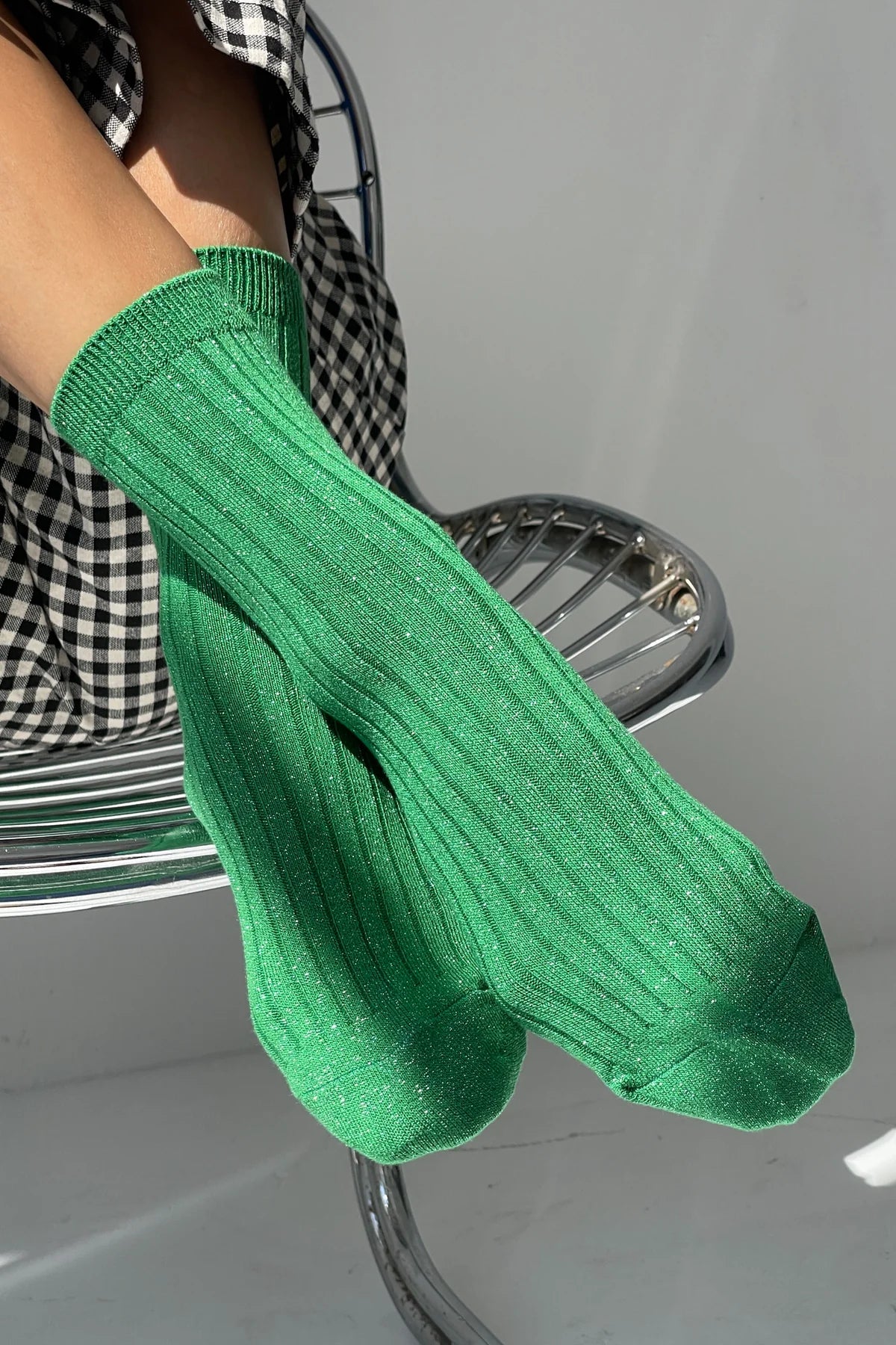 Le Bon Shoppe Her Socks Modal Lurex // Emerald Glitter