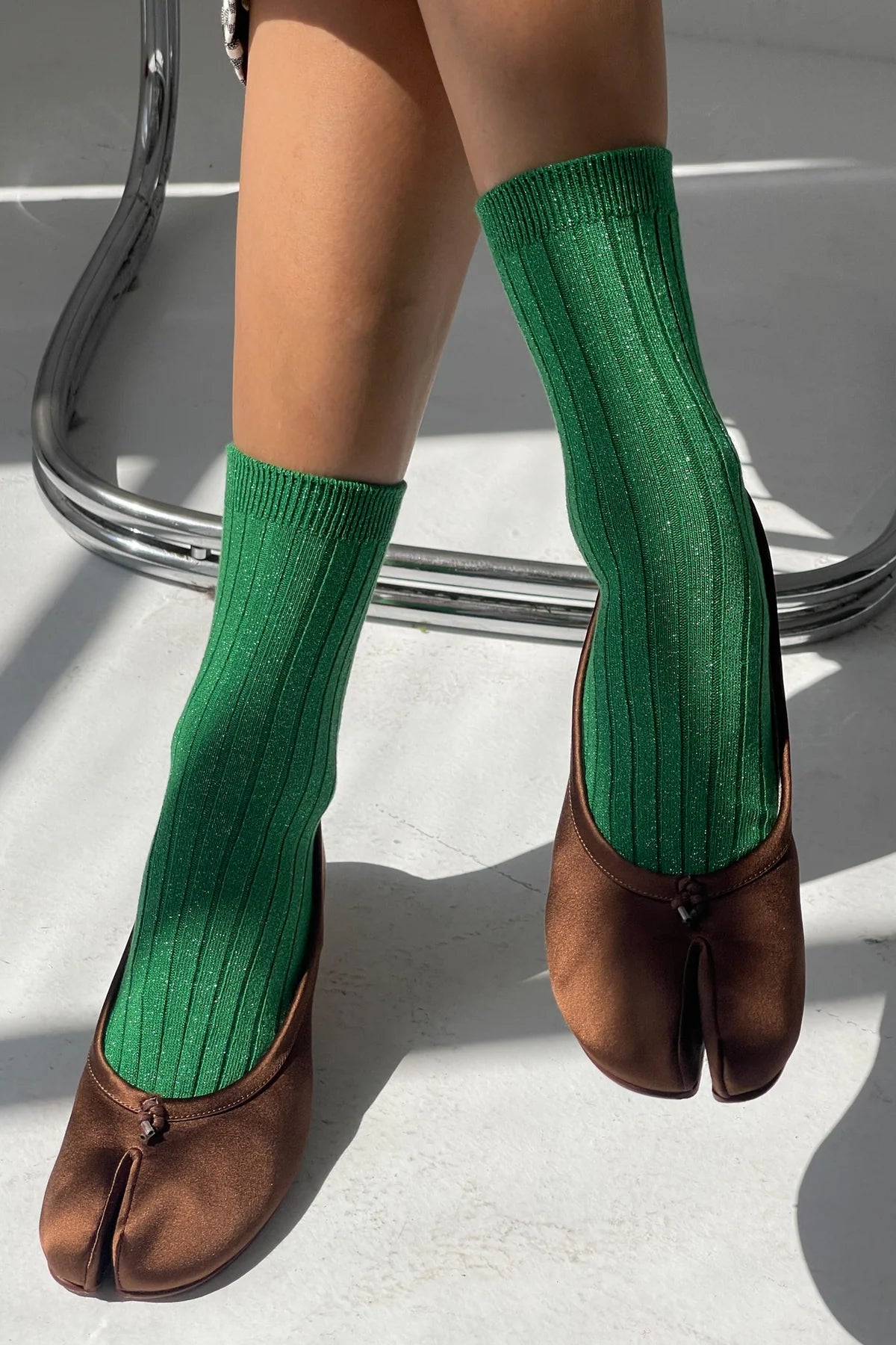 Le Bon Shoppe Her Socks Modal Lurex // Emerald Glitter