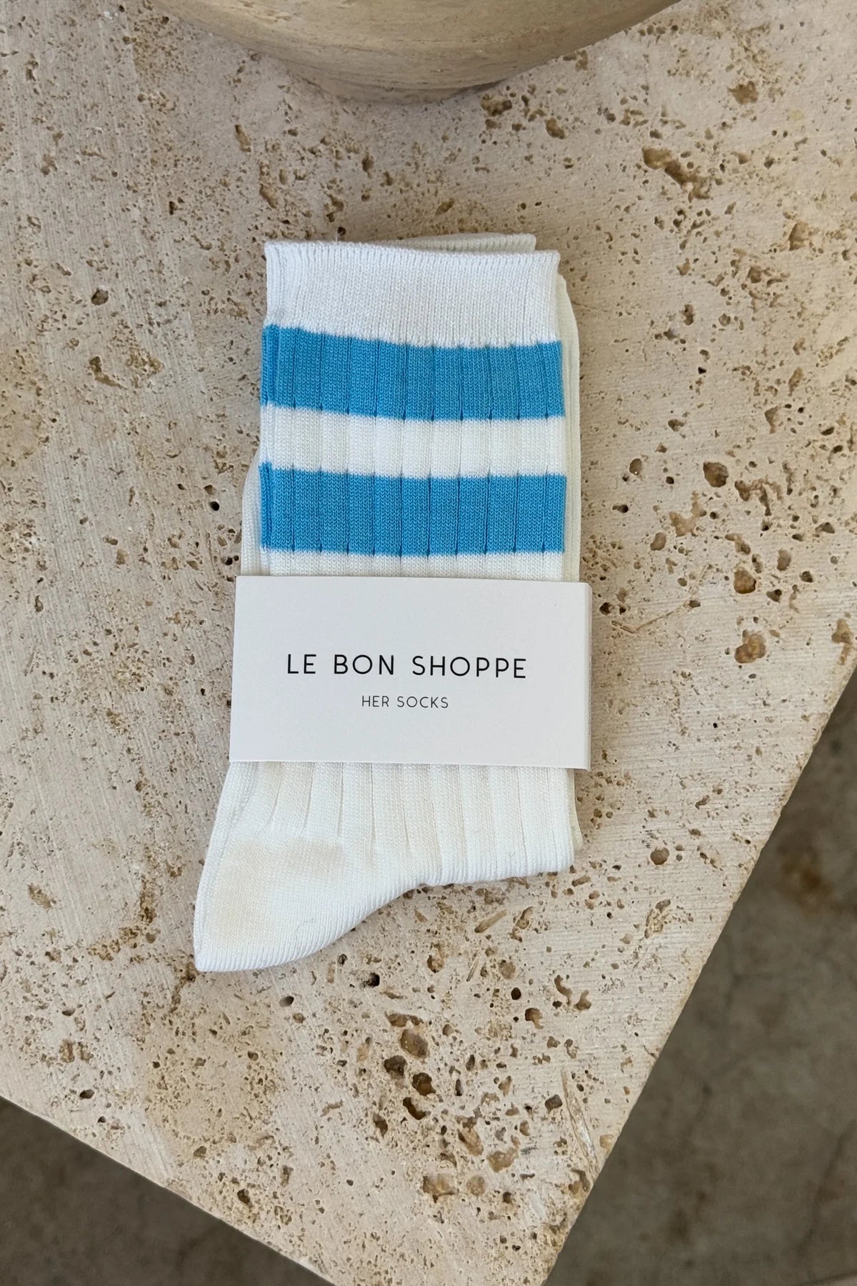 Le Bon Shoppe Her Varsity Socks // Blue Stripe