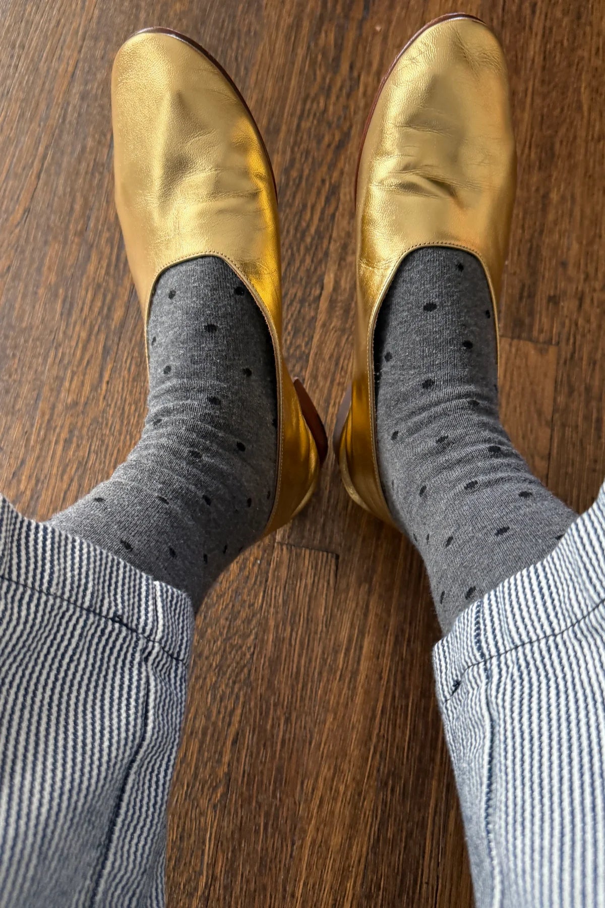 Le Bon Shoppe Sneaker Socks Polka Dot //Charcoal, Black