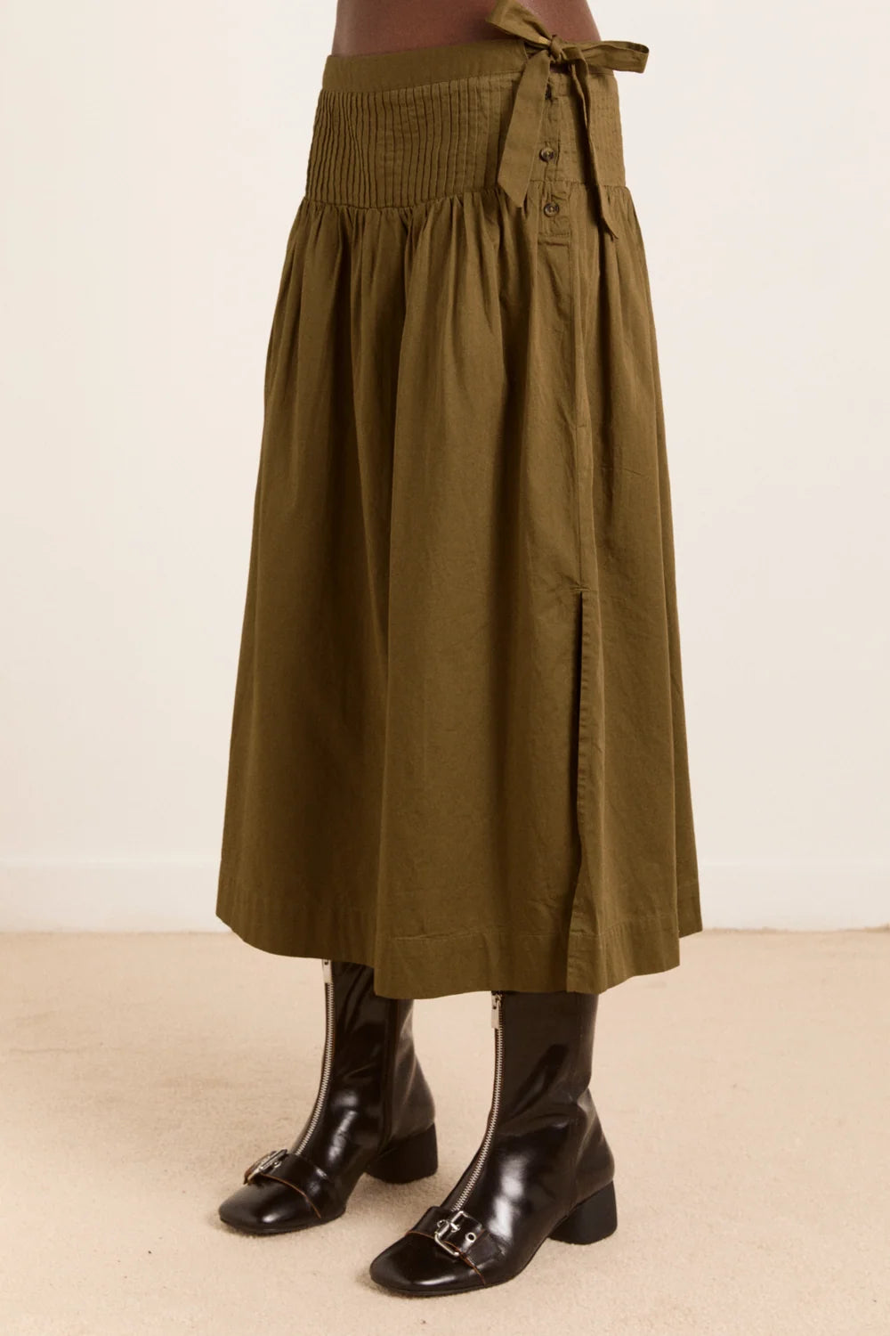 Damson Madder Josie Midi Skirt // Olive