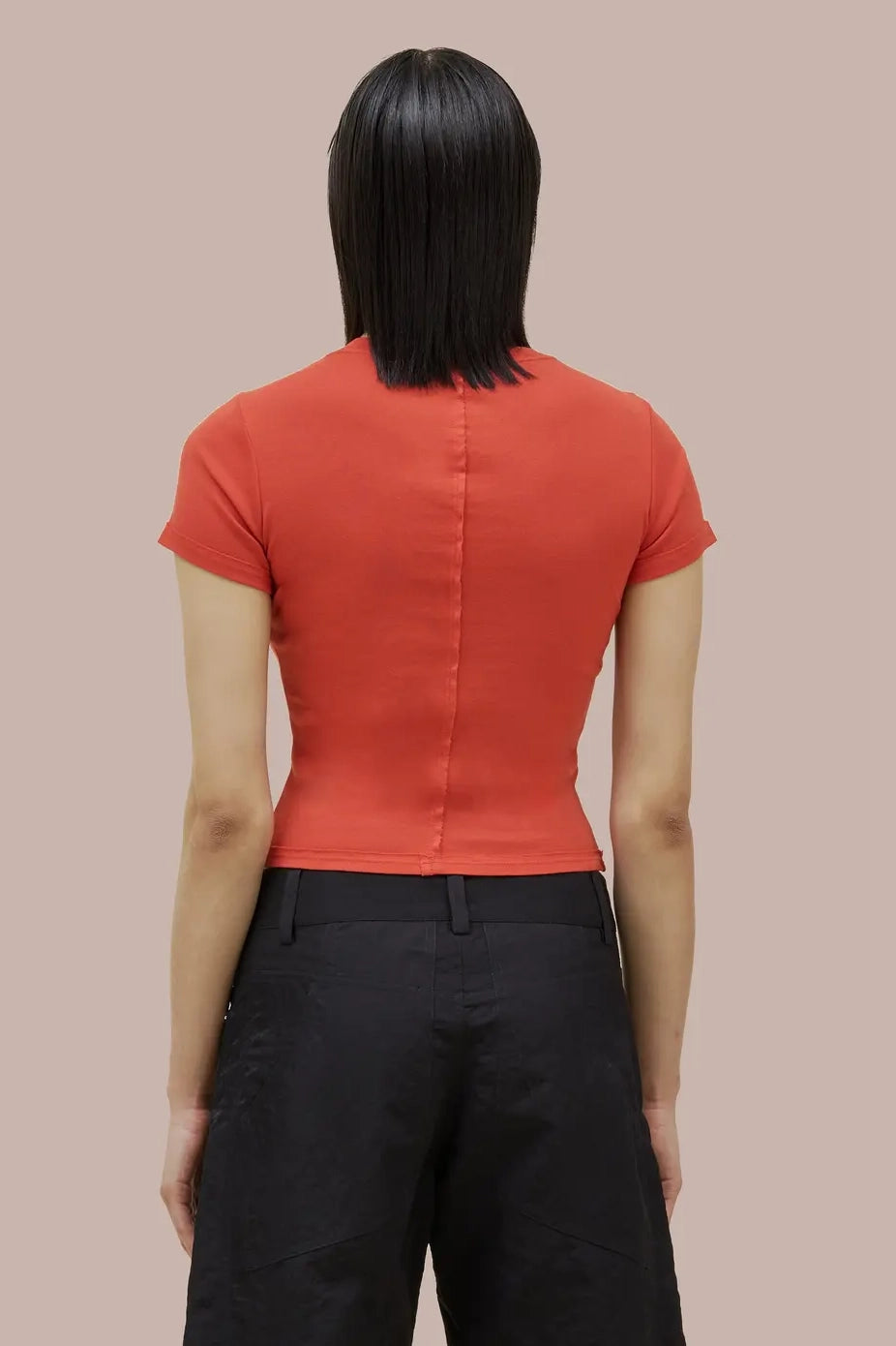 Eckhaus Latta Lapped Baby Tee // Red