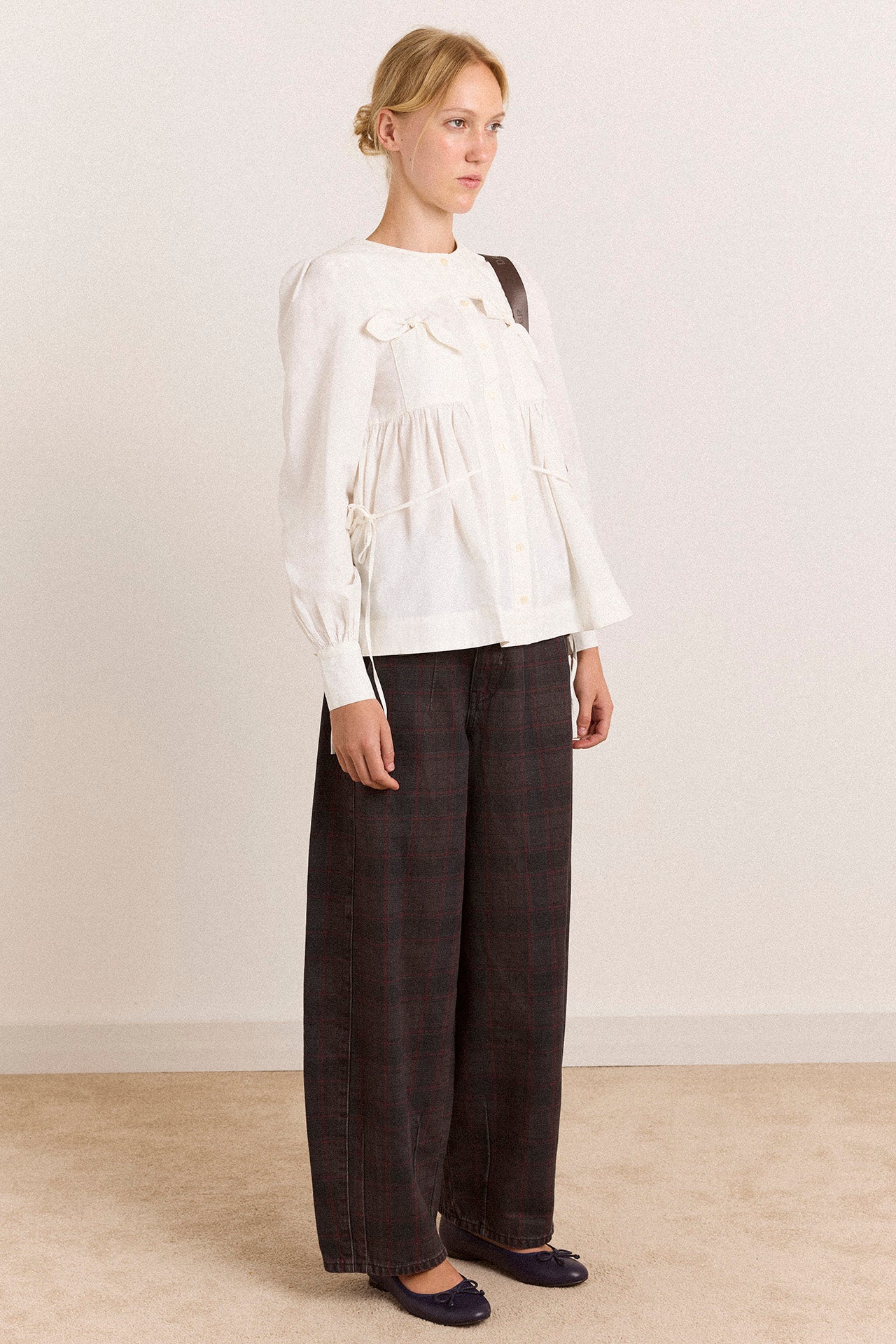 Damson Madder Lettie Bow Blouse // White