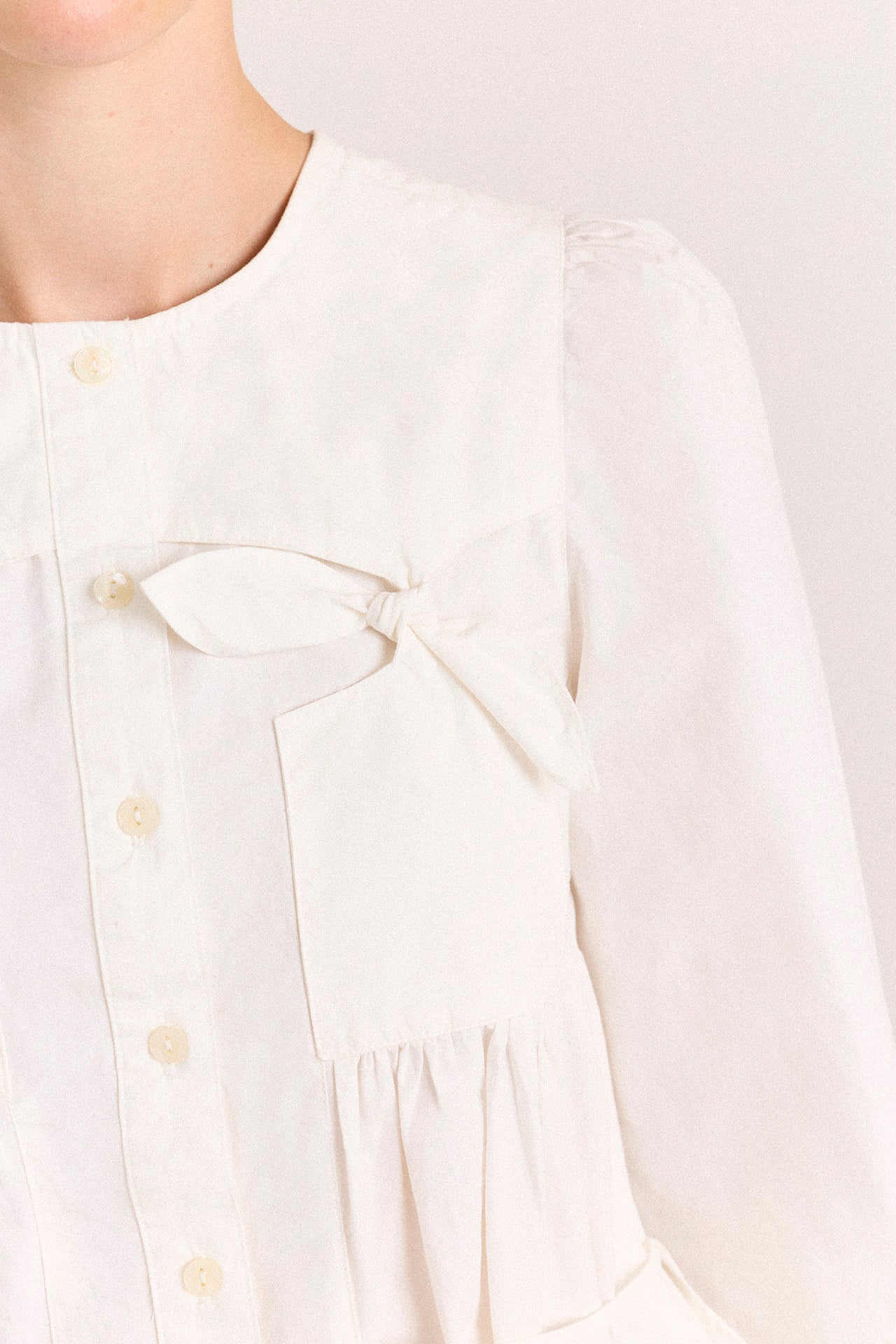 Damson Madder Lettie Bow Blouse // White