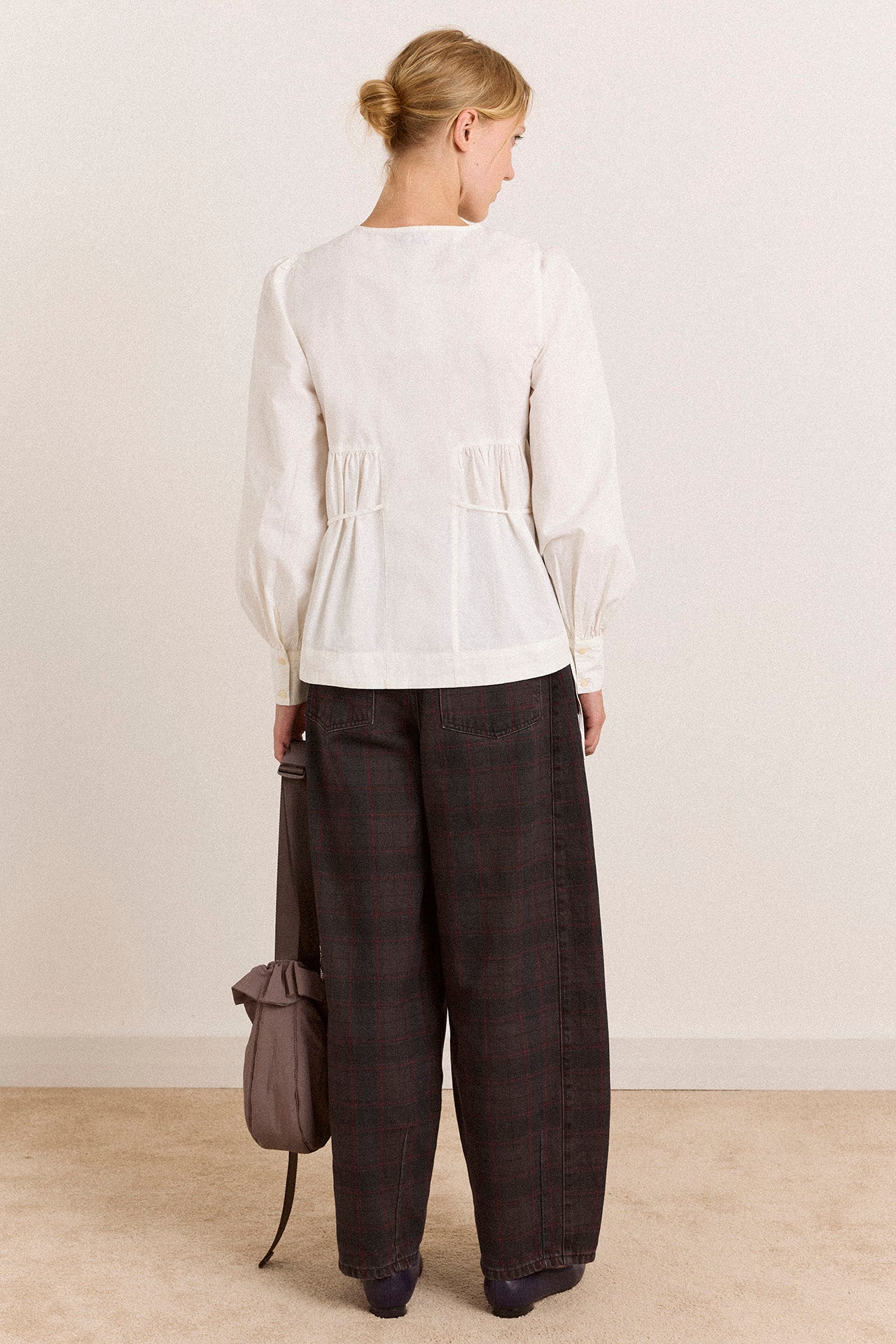 Damson Madder Lettie Bow Blouse // White