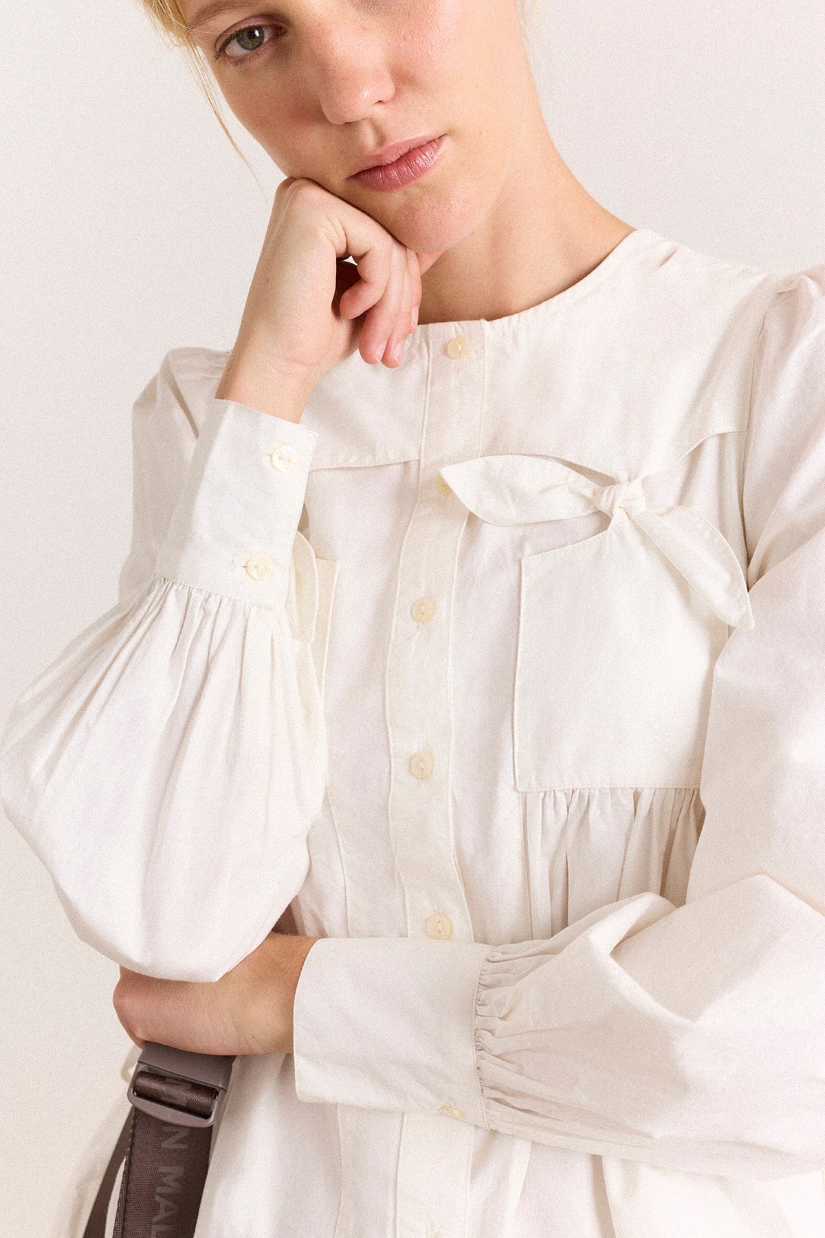 Damson Madder Lettie Bow Blouse // White